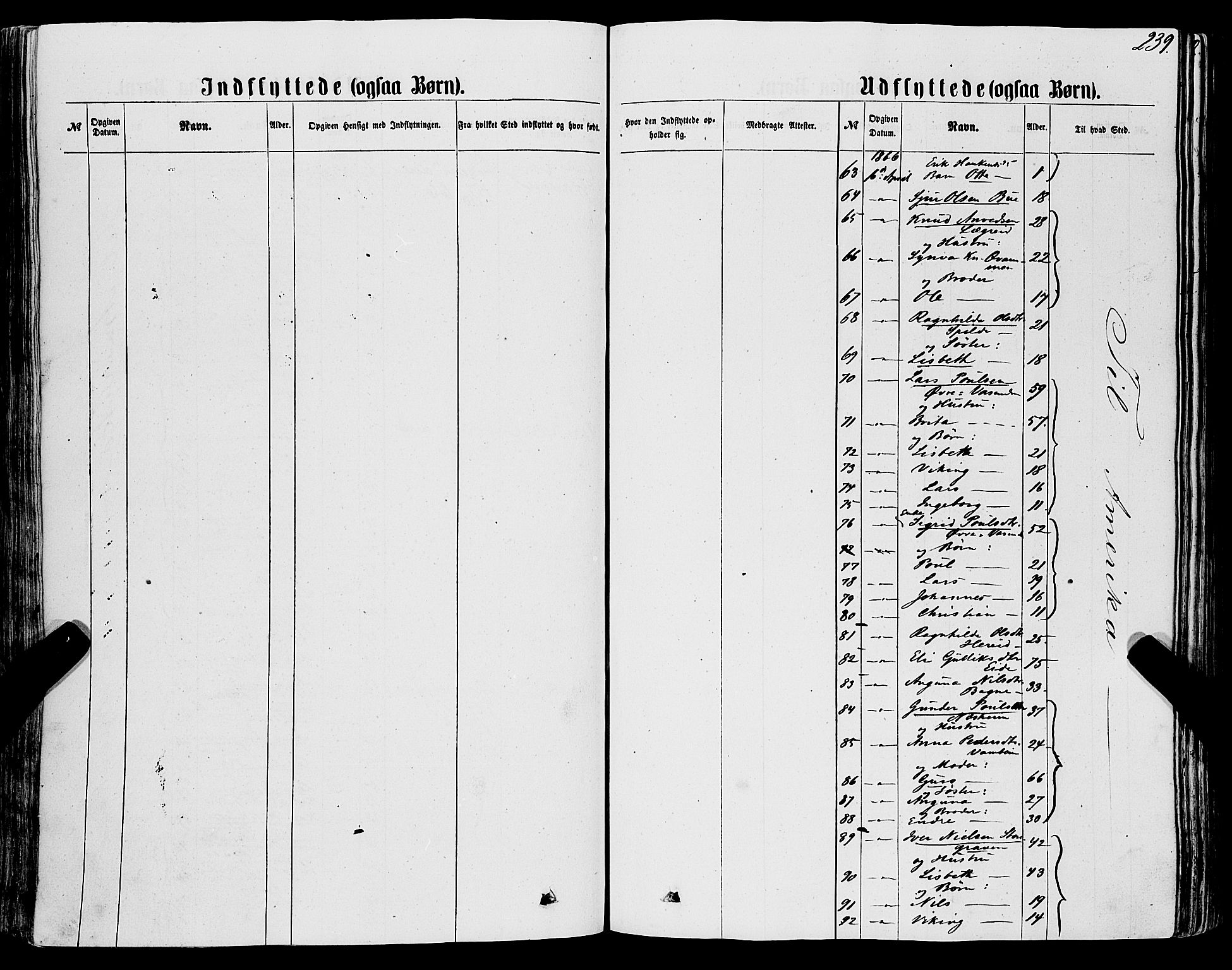 Ulvik sokneprestembete, AV/SAB-A-78801/H/Haa: Parish register (official) no. A 15, 1864-1878, p. 239