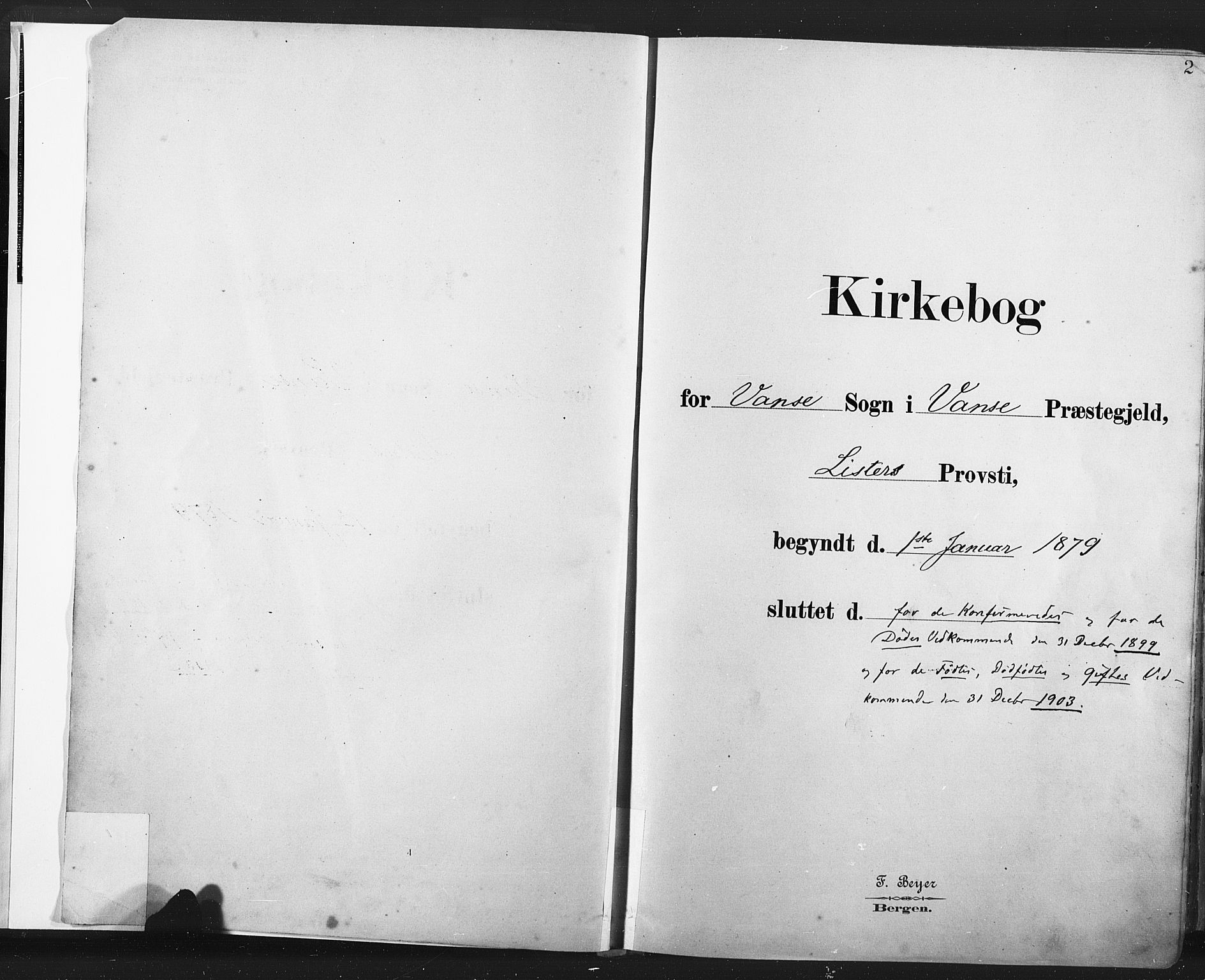 Lista sokneprestkontor, AV/SAK-1111-0027/F/Fa/L0012: Parish register (official) no. A 12, 1879-1903, p. 2