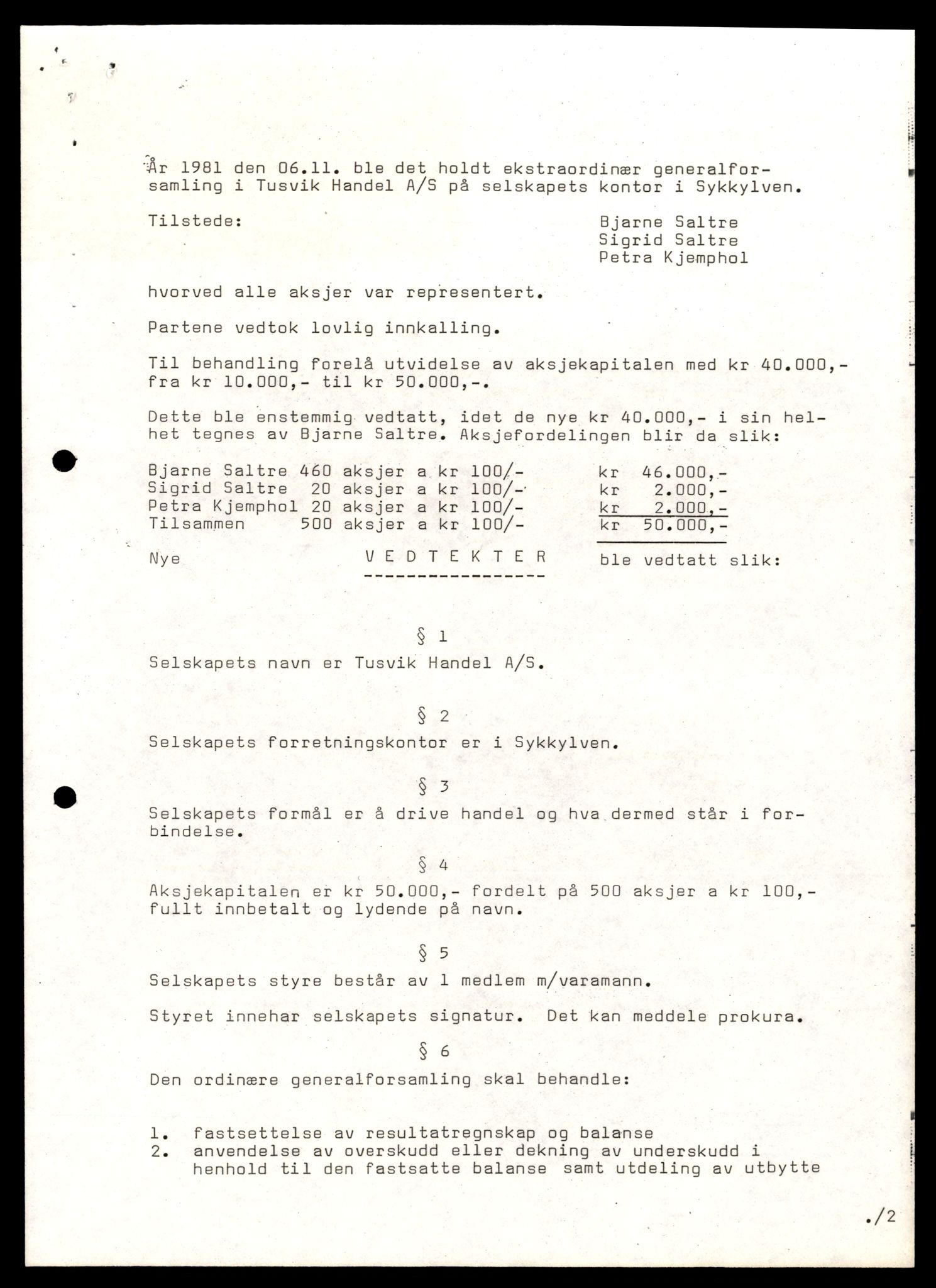 Nordre Sunnmøre sorenskriveri, AV/SAT-A-0006/2/J/Jd/Jde/L0054: Bilag. Aksjeselskap, T-U, 1944-1990, p. 7