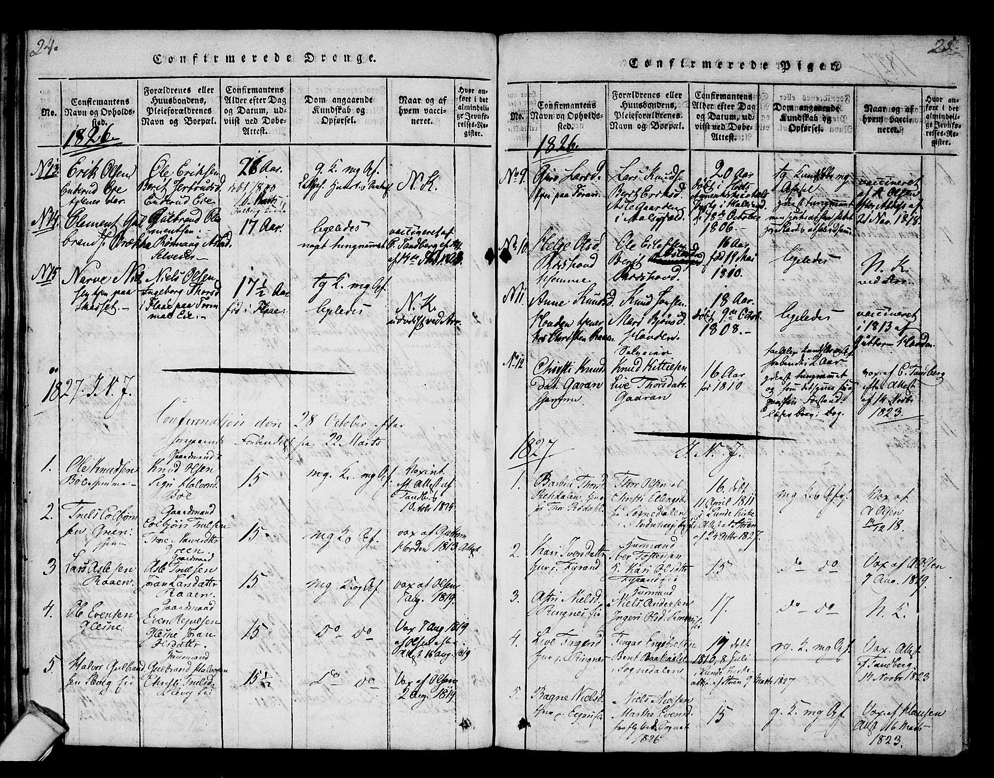 Krødsherad kirkebøker, AV/SAKO-A-19/F/Fa/L0001: Parish register (official) no. 1, 1815-1829, p. 24-25