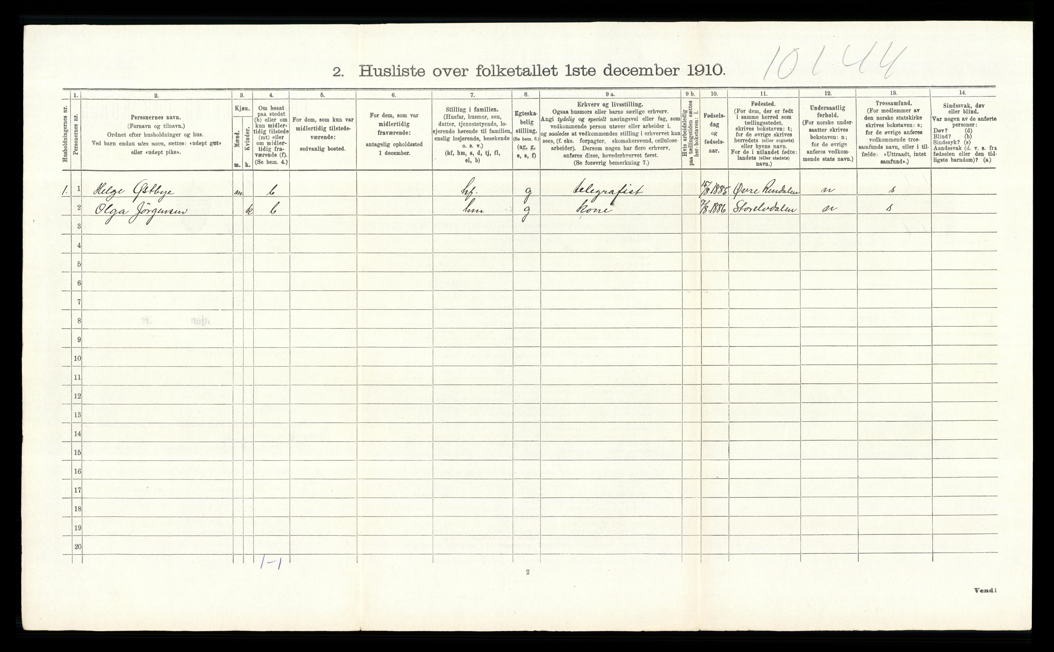 RA, 1910 census for Ringsaker, 1910, p. 3338