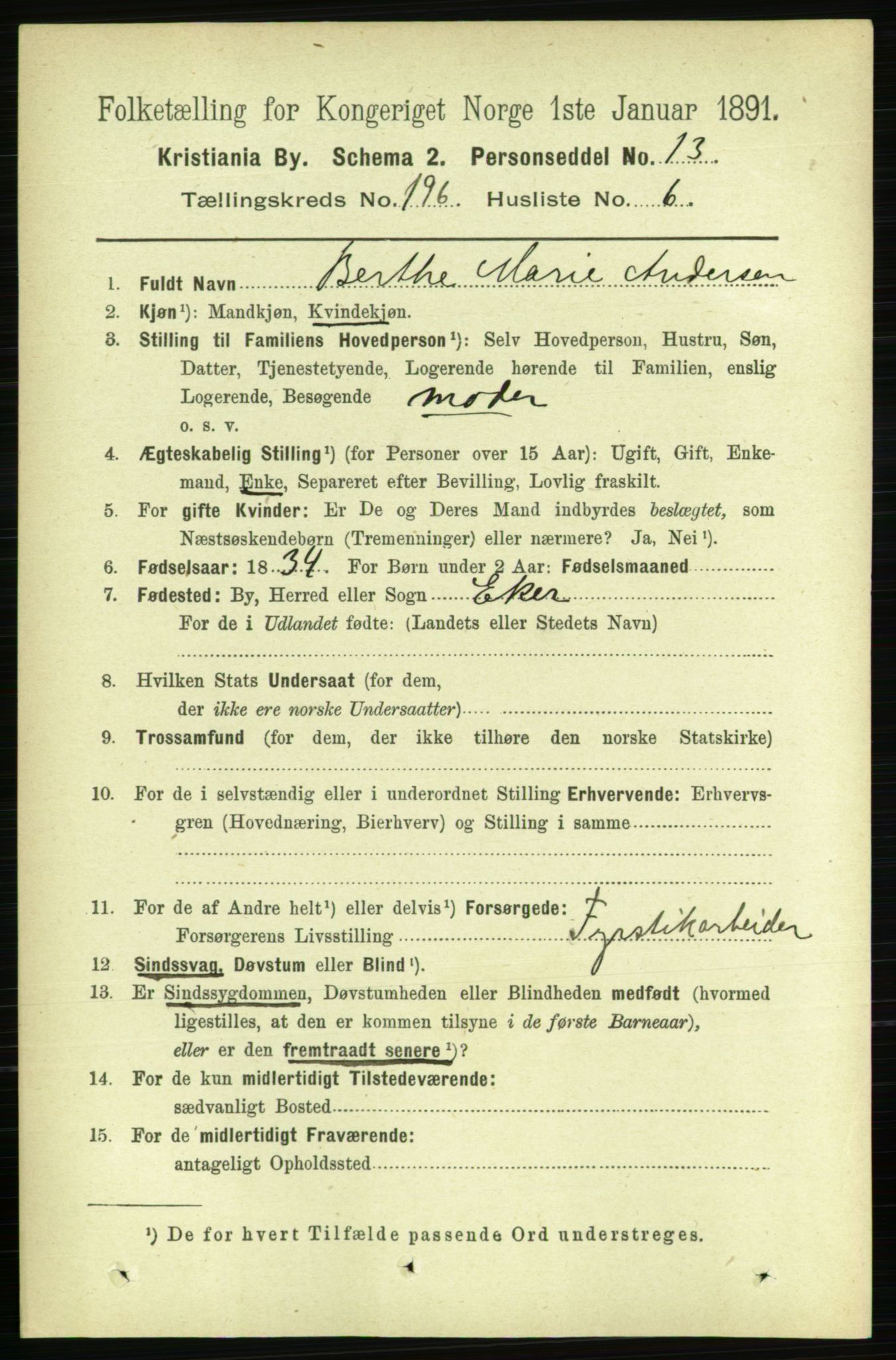 RA, 1891 census for 0301 Kristiania, 1891, p. 118392