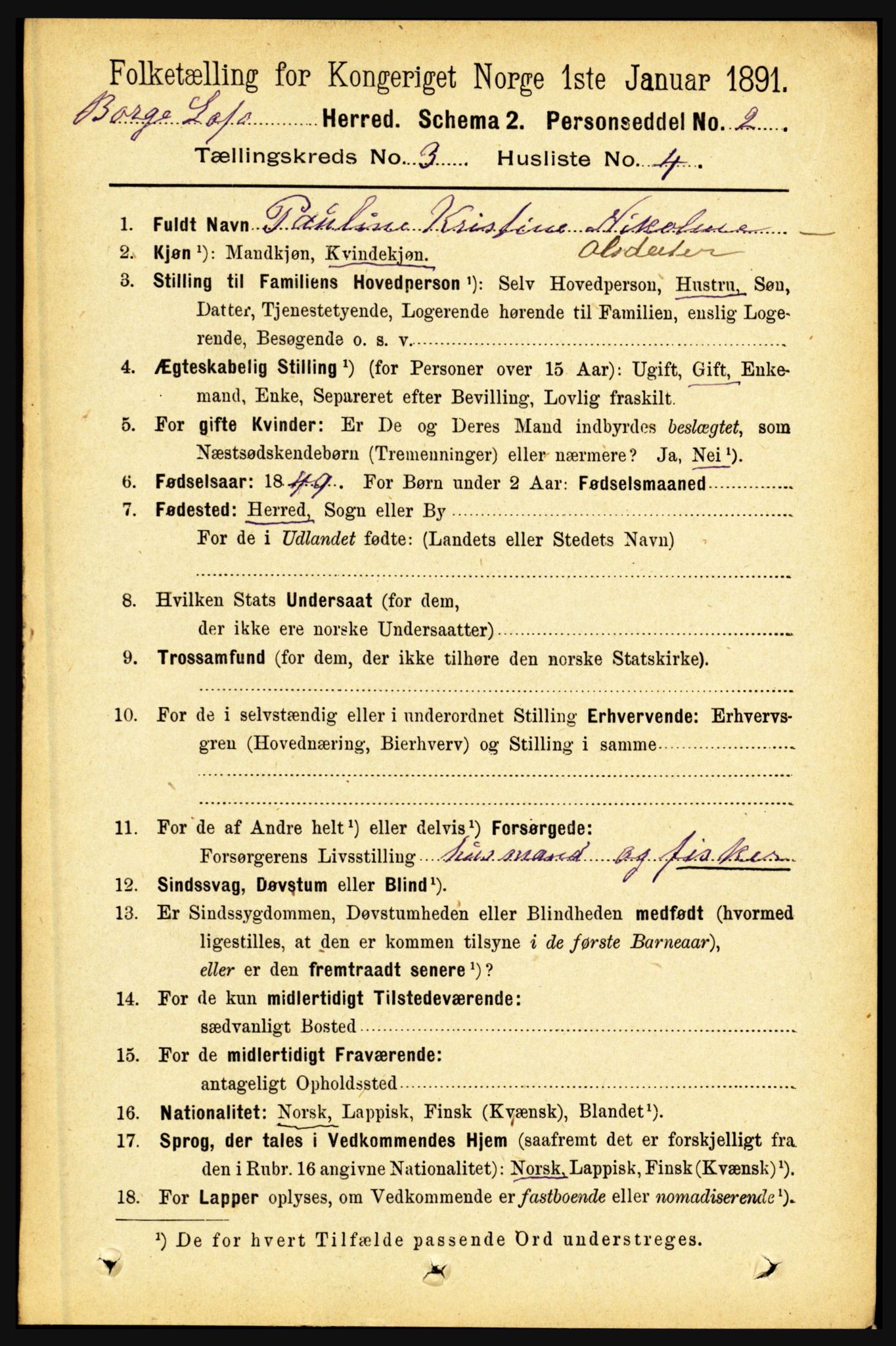 RA, 1891 census for 1862 Borge, 1891, p. 1563