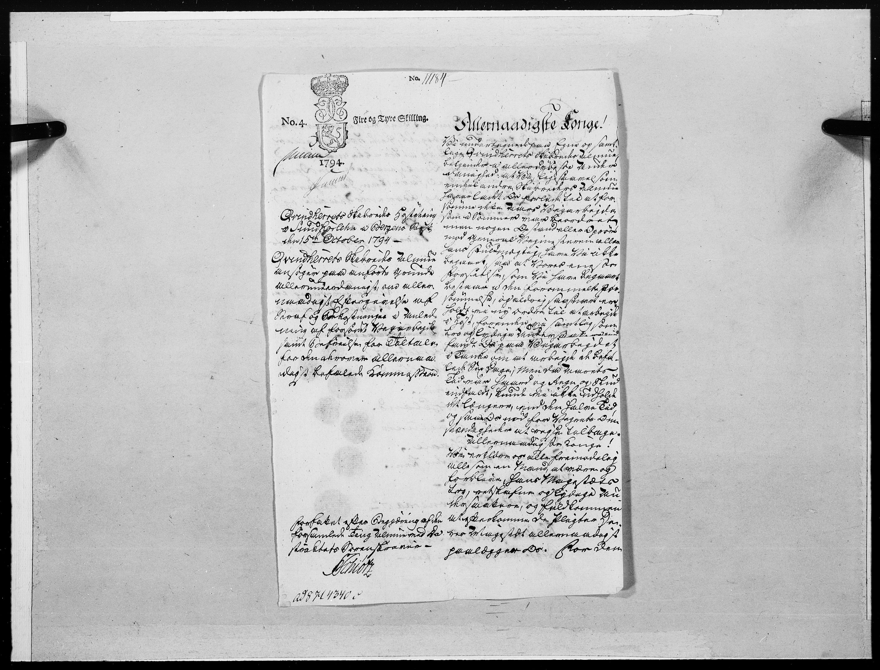 Danske Kanselli 1572-1799, RA/EA-3023/F/Fc/Fcc/Fcca/L0300: Norske innlegg 1572-1799, 1795, p. 342