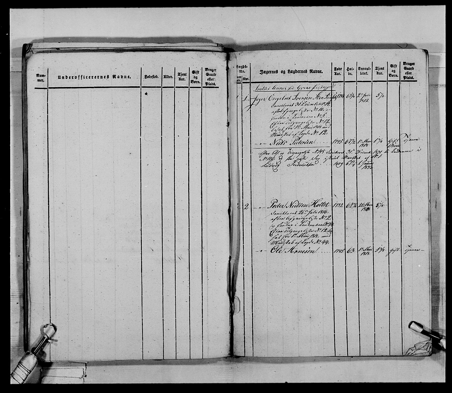 Generalitets- og kommissariatskollegiet, Det kongelige norske kommissariatskollegium, AV/RA-EA-5420/E/Eh/L0027: Skiløperkompaniene, 1812-1832, p. 574