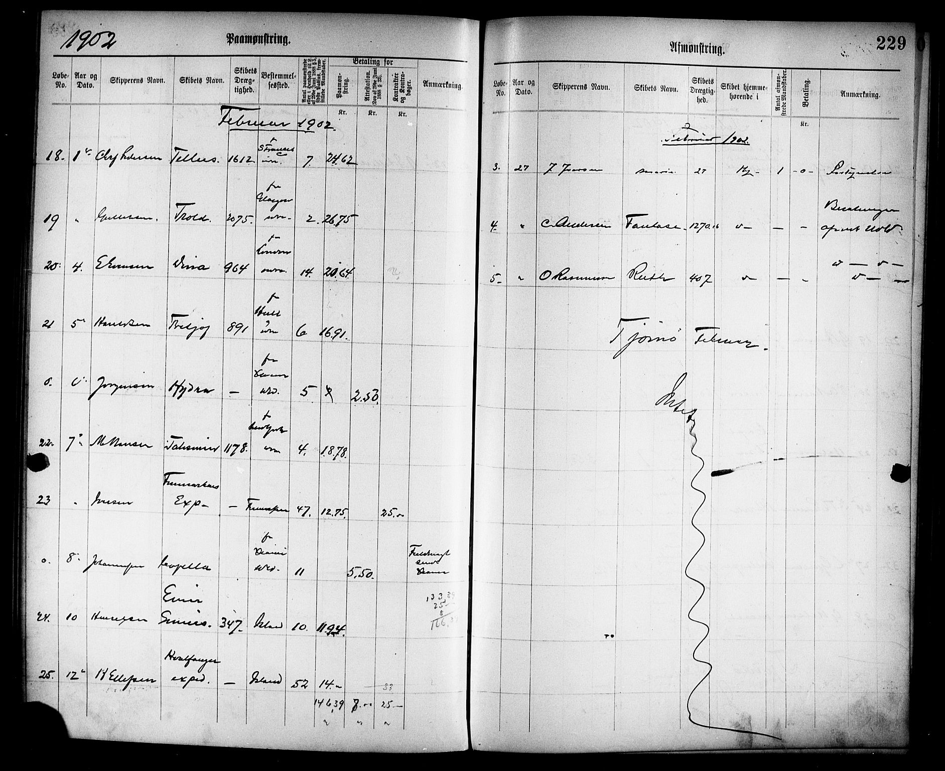 Tønsberg innrulleringskontor, SAKO/A-786/H/Ha/L0005: Mønstringsjournal, 1896-1906, p. 232