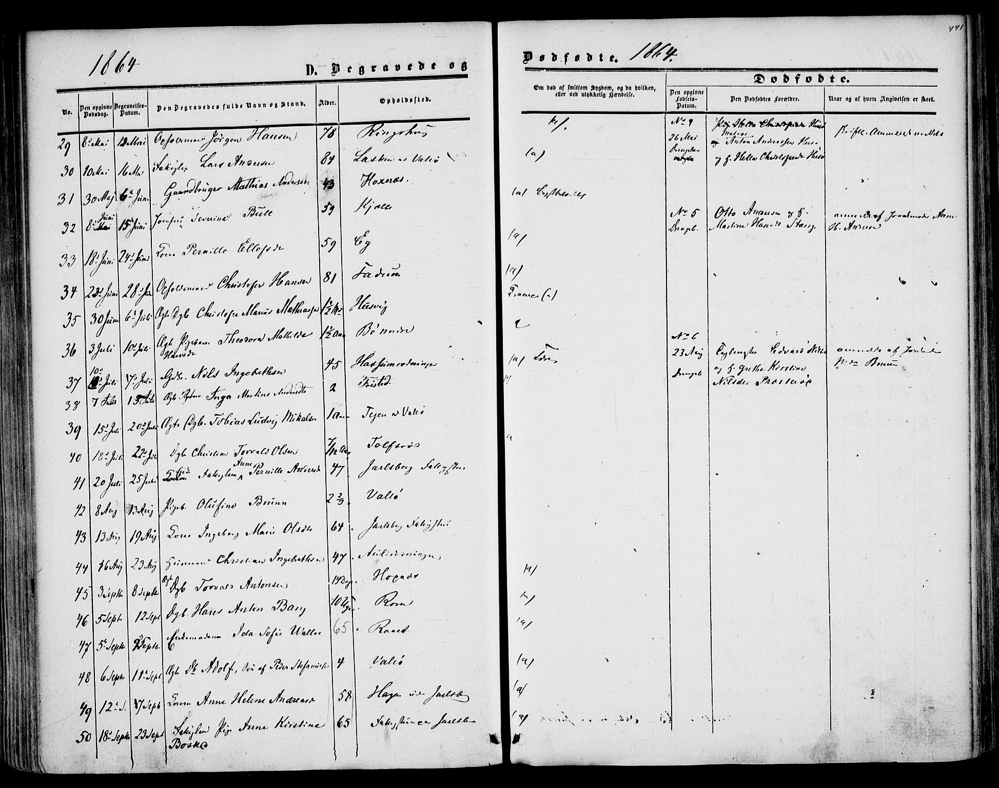 Sem kirkebøker, AV/SAKO-A-5/F/Fa/L0007: Parish register (official) no. I 7, 1856-1865, p. 441