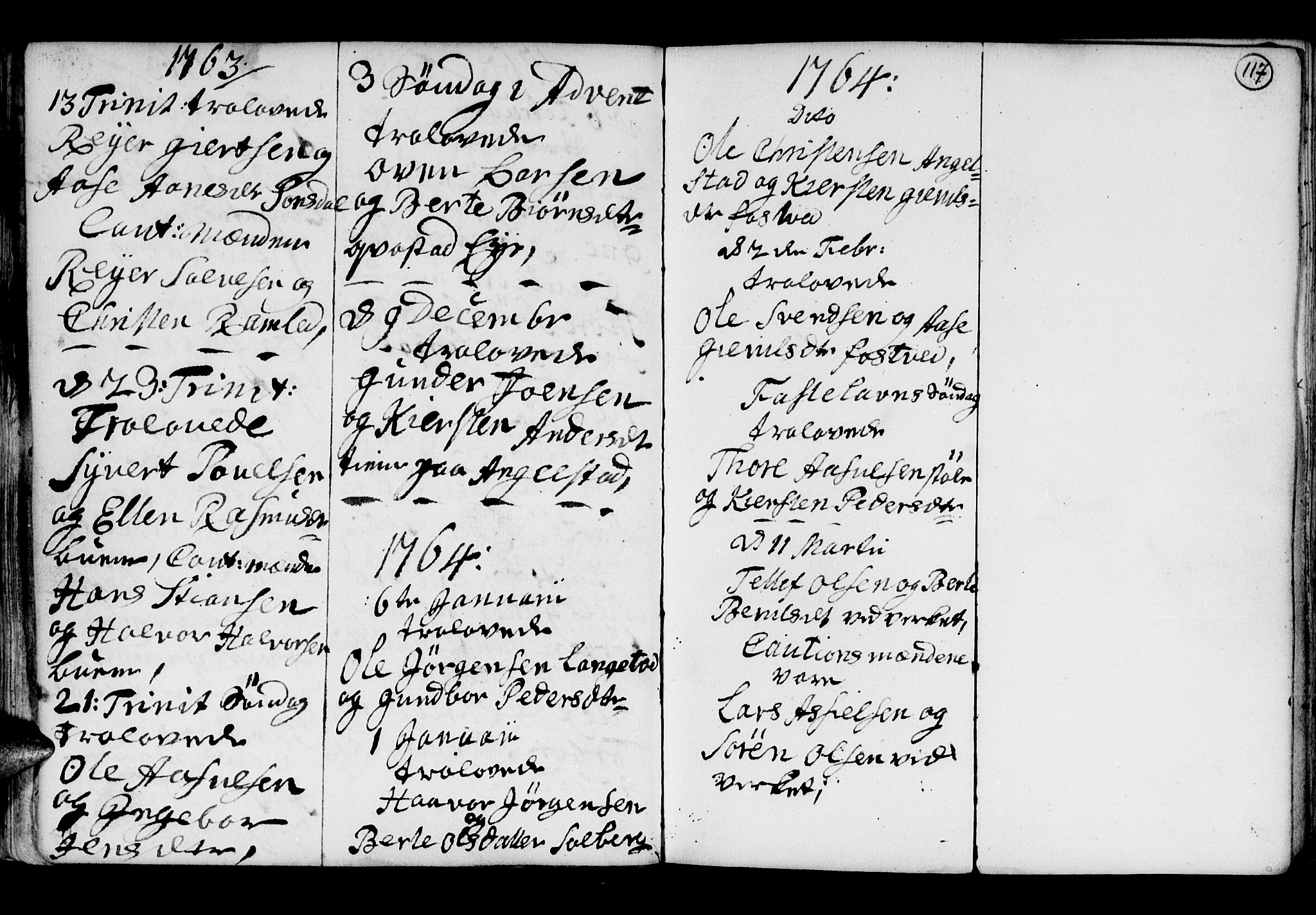 Holt sokneprestkontor, SAK/1111-0021/F/Fb/L0005: Parish register (copy) no. B 5, 1746-1764, p. 117