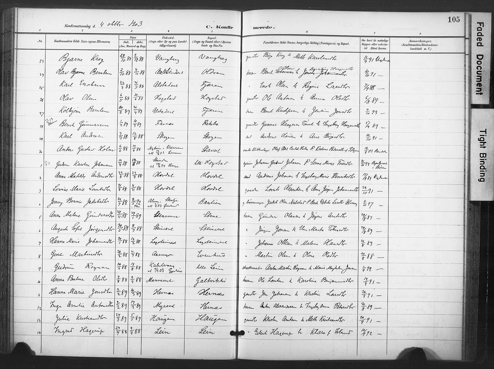 Ministerialprotokoller, klokkerbøker og fødselsregistre - Nord-Trøndelag, SAT/A-1458/713/L0122: Parish register (official) no. 713A11, 1899-1910, p. 105