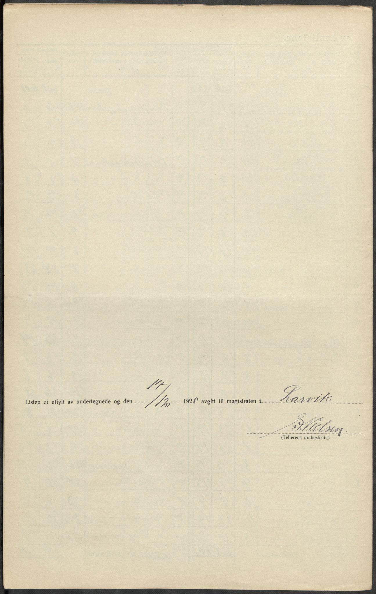 SAKO, 1920 census for Larvik, 1920, p. 39