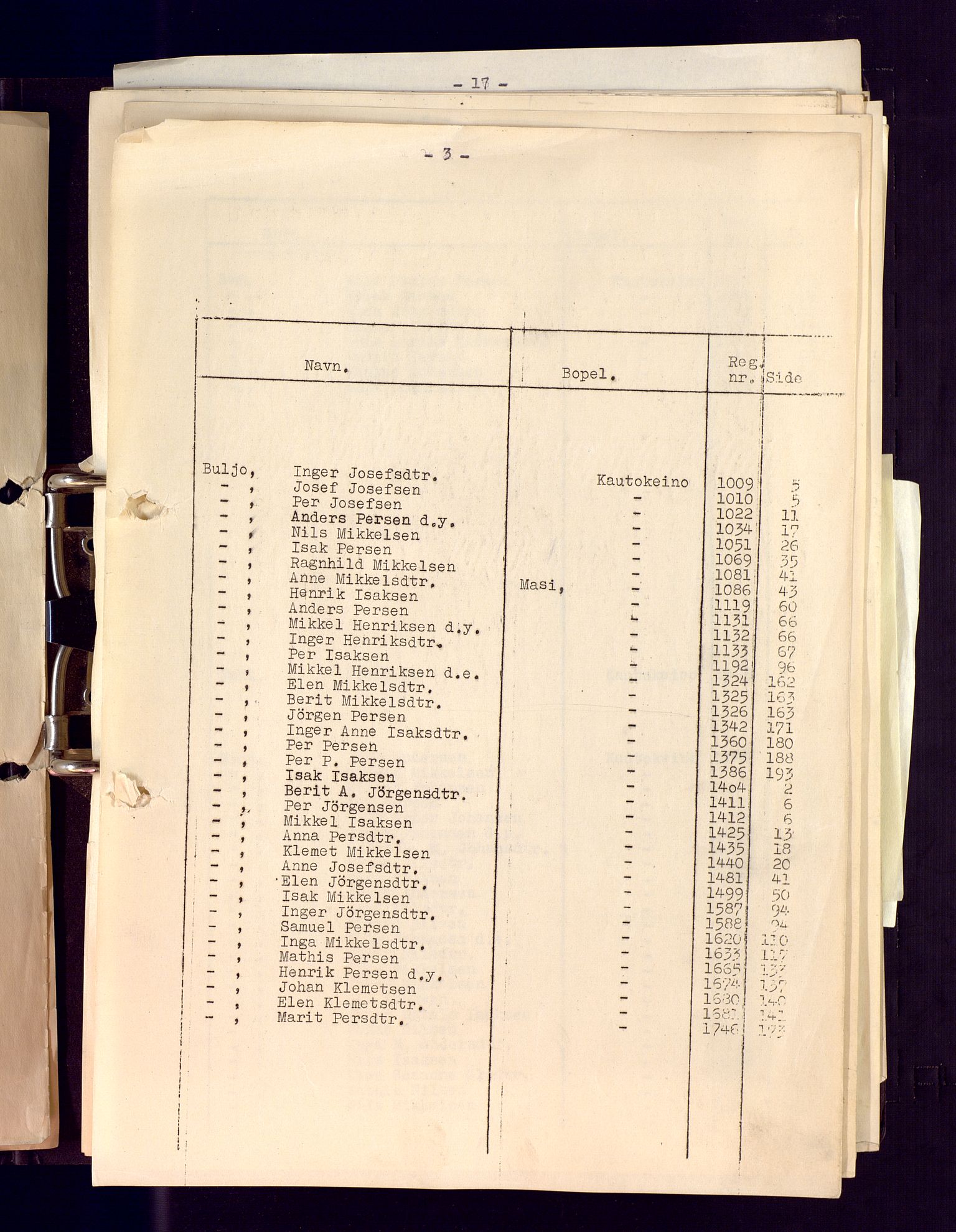 Reindriftsforvaltningen Vest-Finnmark, AV/SATØ-S-1452/G/Ga/L0009: Reinmerkeprotokoll for Kautokeino, nr. 1001-1985, 1935-2009