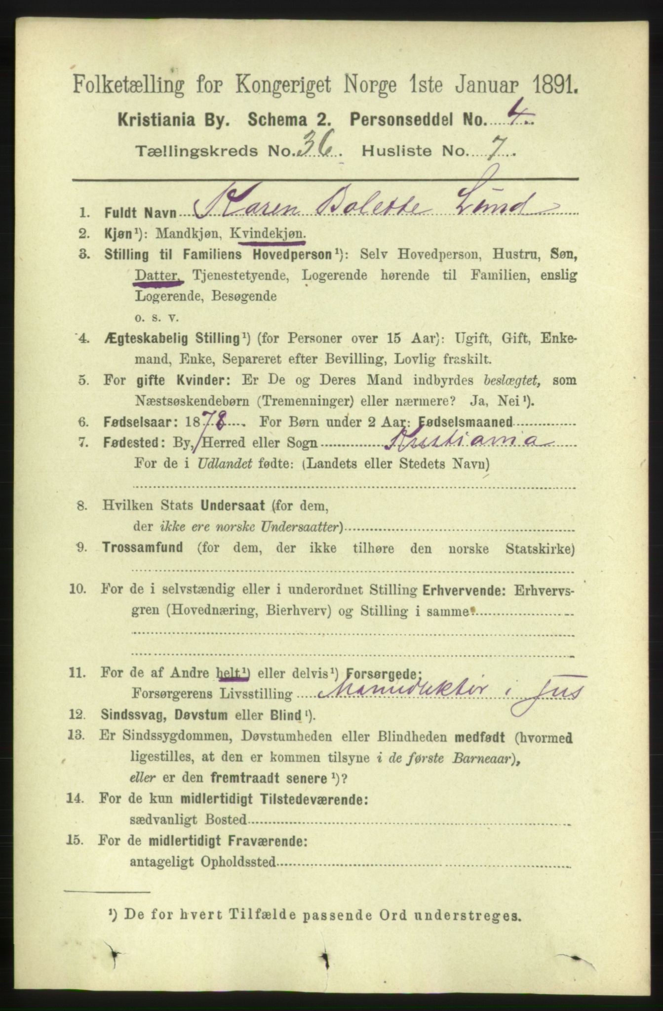 RA, 1891 census for 0301 Kristiania, 1891, p. 20146