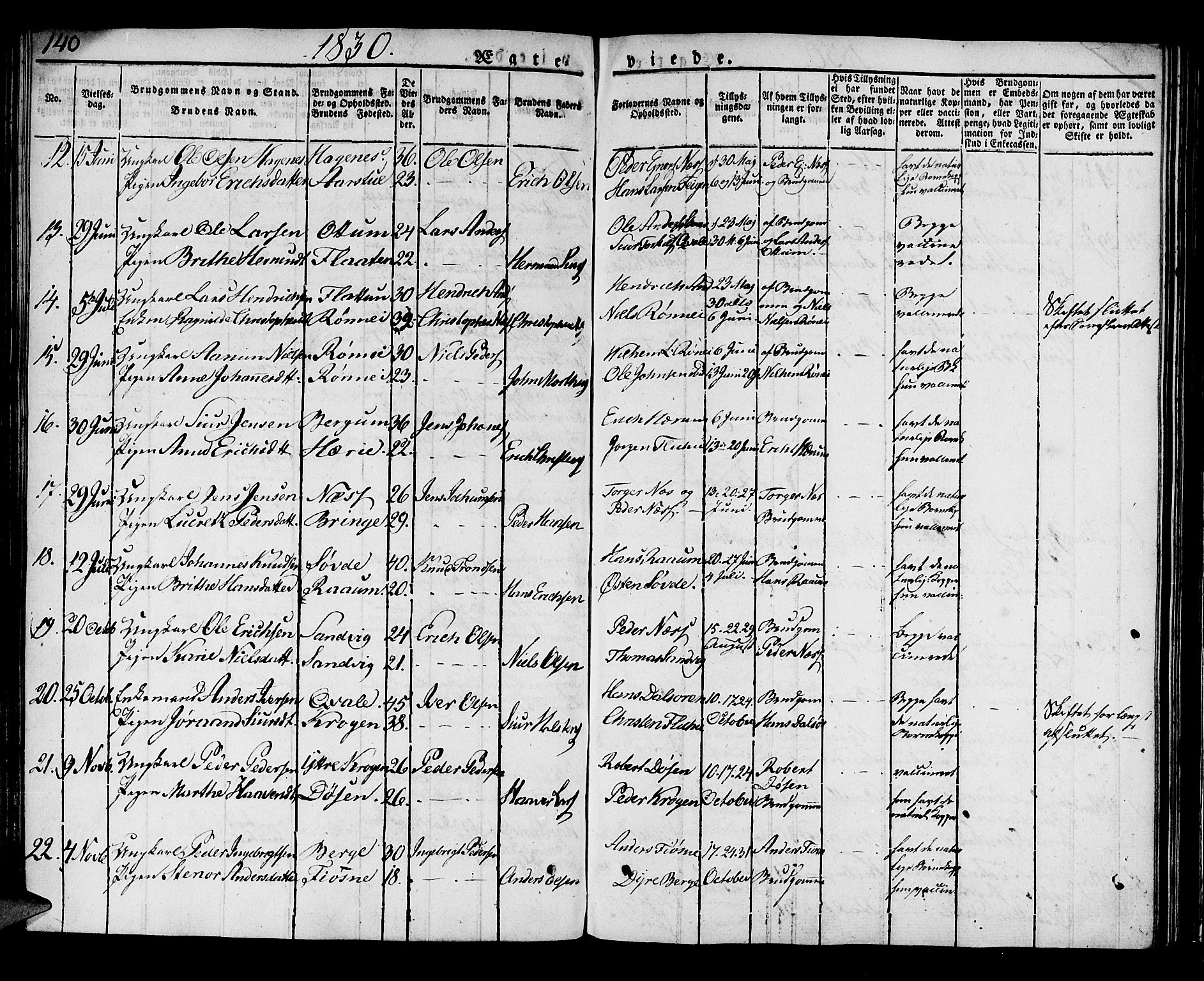 Luster sokneprestembete, SAB/A-81101/H/Haa/Haaa/L0004: Parish register (official) no. A 4, 1821-1832, p. 140