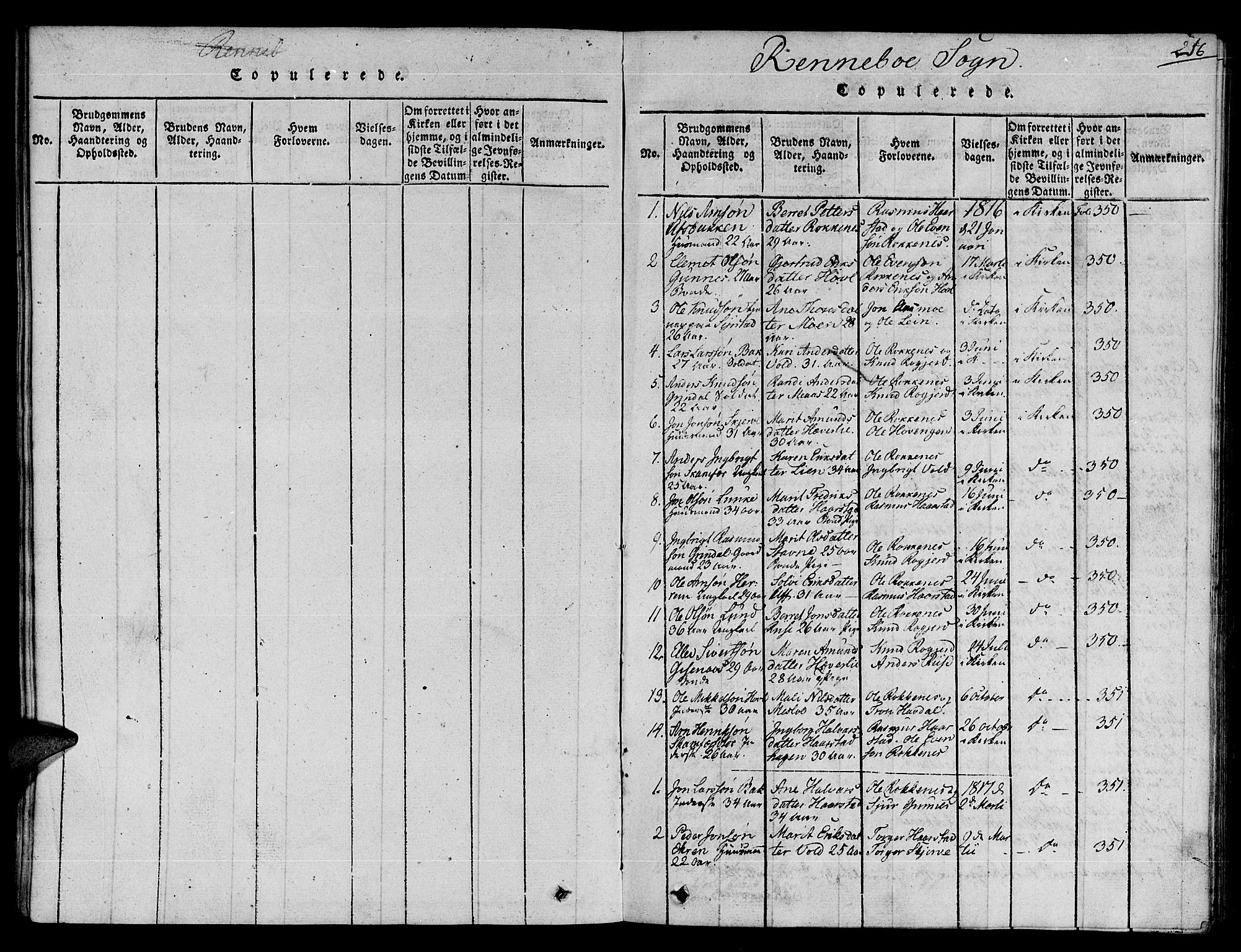 Ministerialprotokoller, klokkerbøker og fødselsregistre - Sør-Trøndelag, SAT/A-1456/672/L0854: Parish register (official) no. 672A06 /2, 1816-1829, p. 216