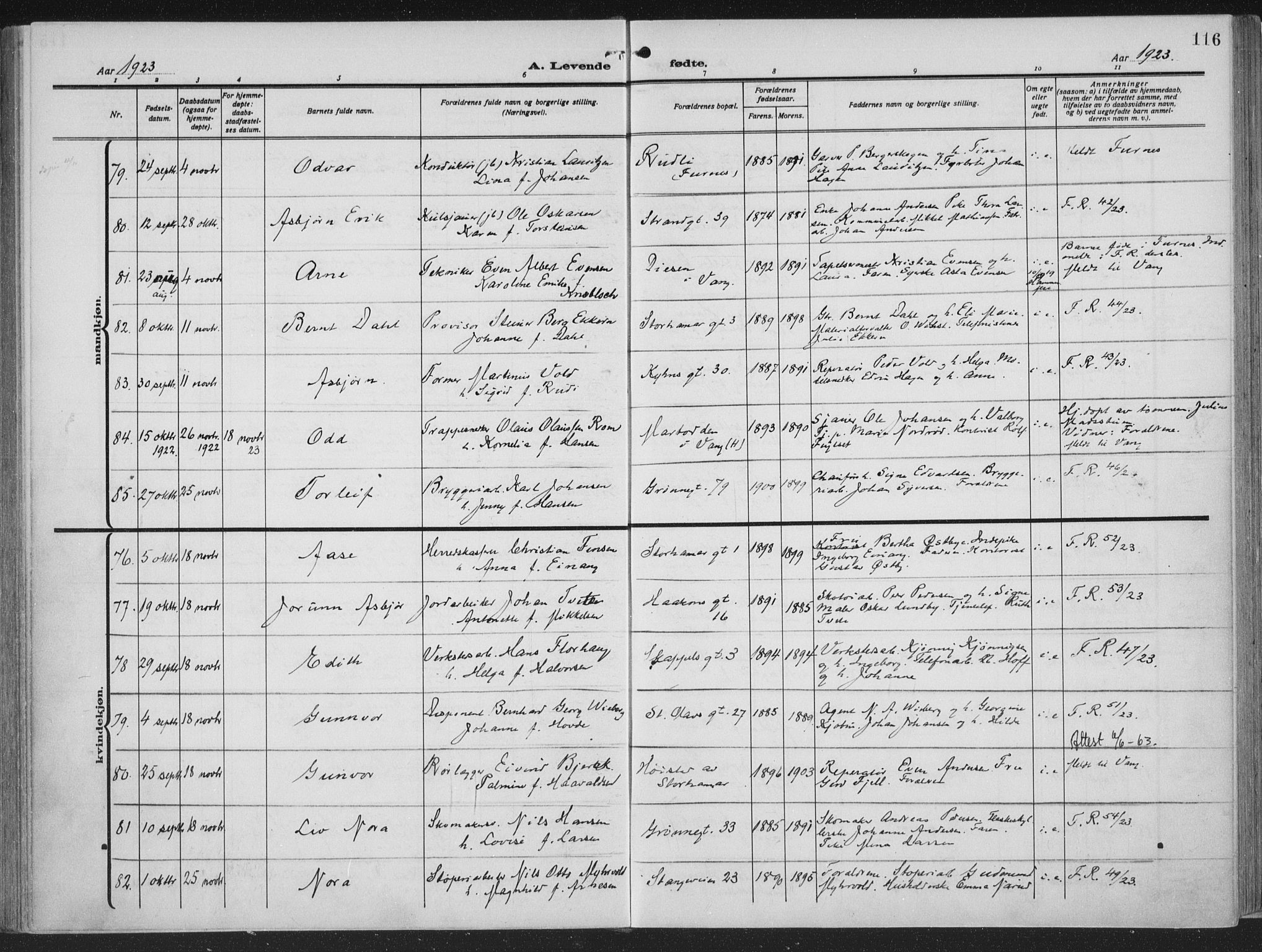 Hamar prestekontor, AV/SAH-DOMPH-002/H/Ha/Haa/L0002: Parish register (official) no. 2, 1915-1936, p. 116