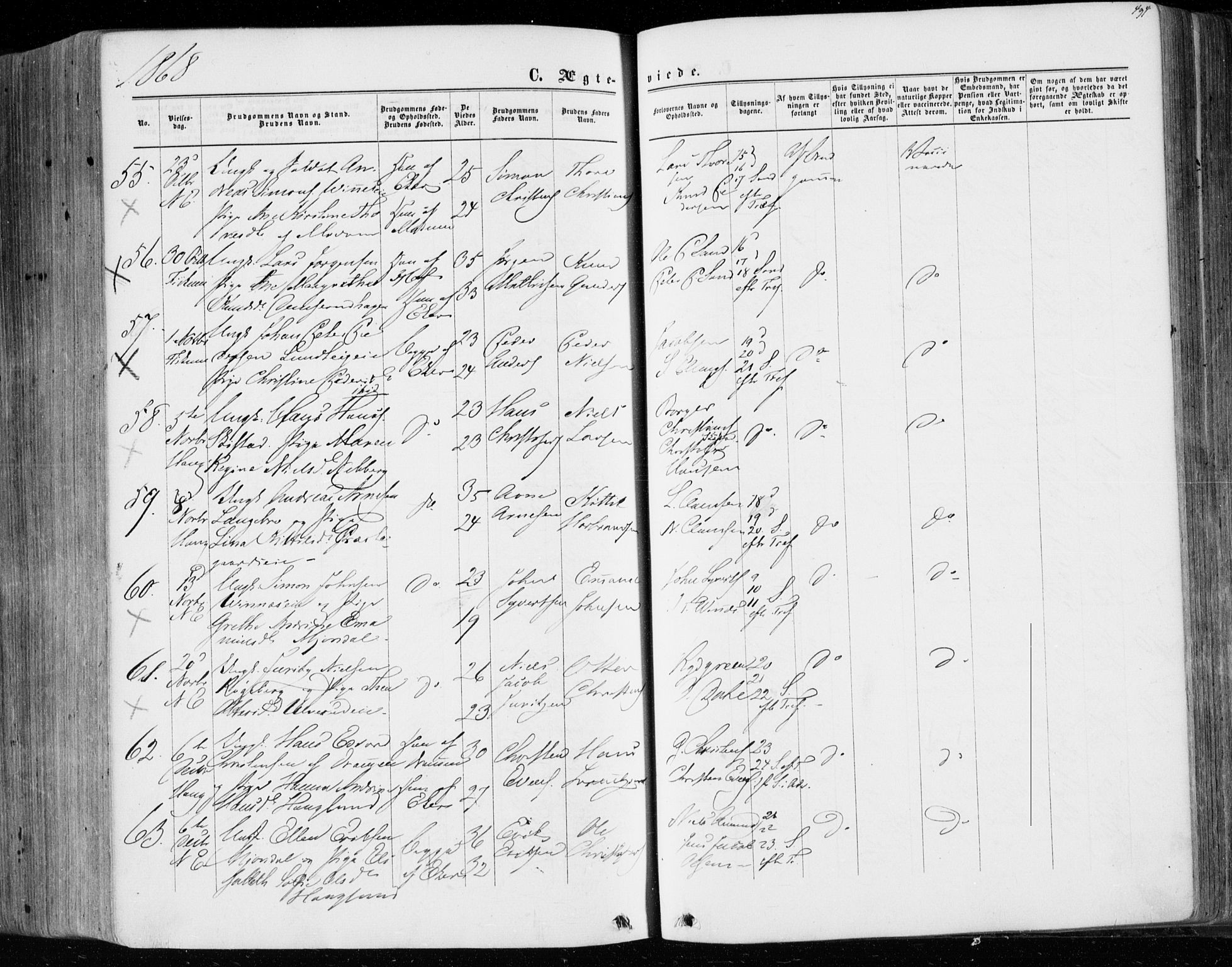 Eiker kirkebøker, SAKO/A-4/F/Fa/L0016: Parish register (official) no. I 16, 1860-1868, p. 494