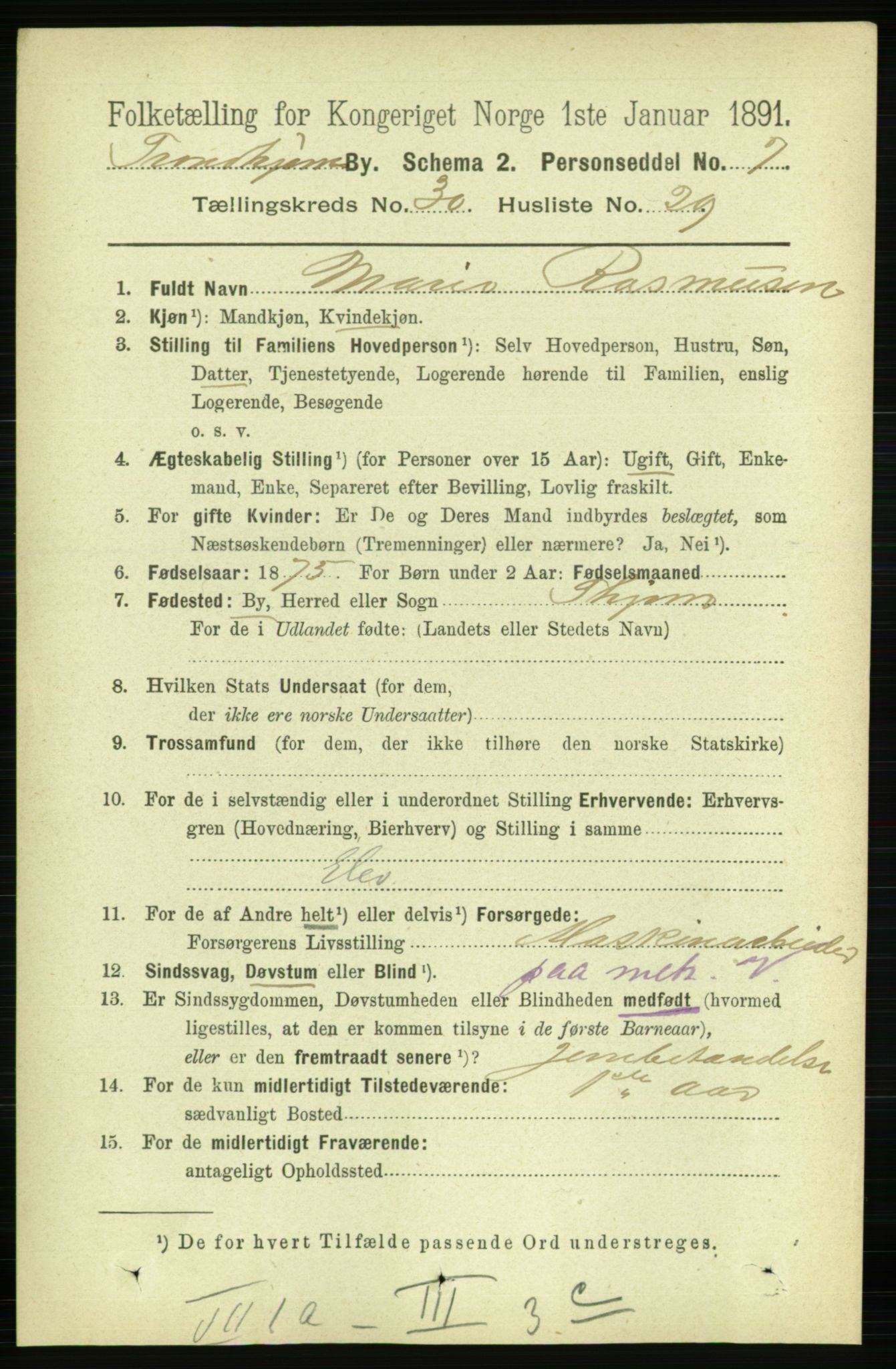 RA, 1891 census for 1601 Trondheim, 1891, p. 22758