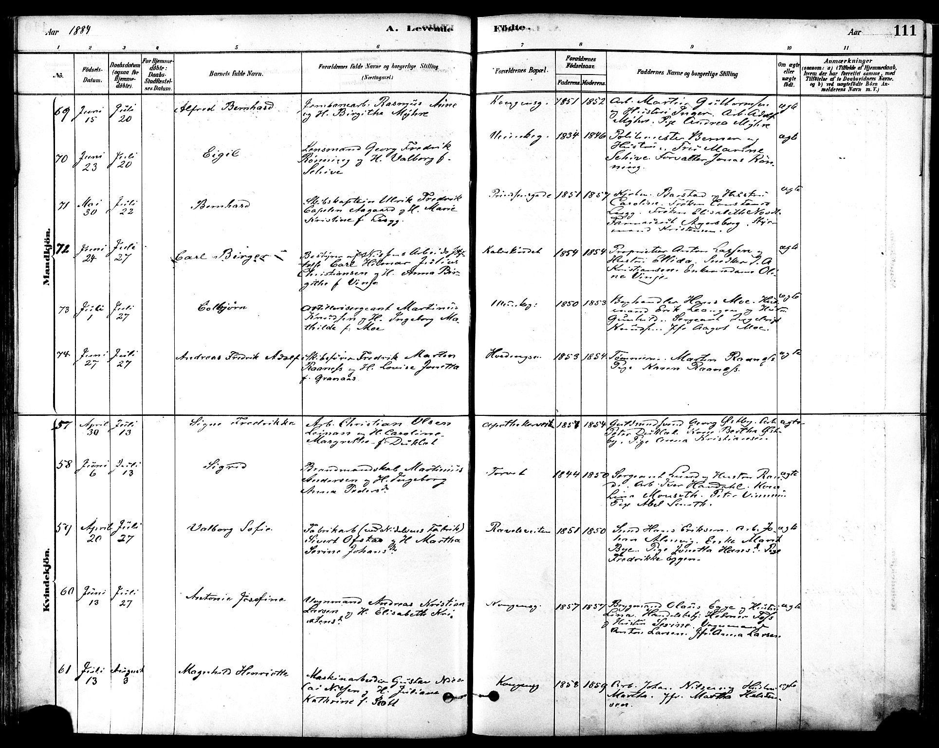 Ministerialprotokoller, klokkerbøker og fødselsregistre - Sør-Trøndelag, AV/SAT-A-1456/601/L0057: Parish register (official) no. 601A25, 1877-1891, p. 111