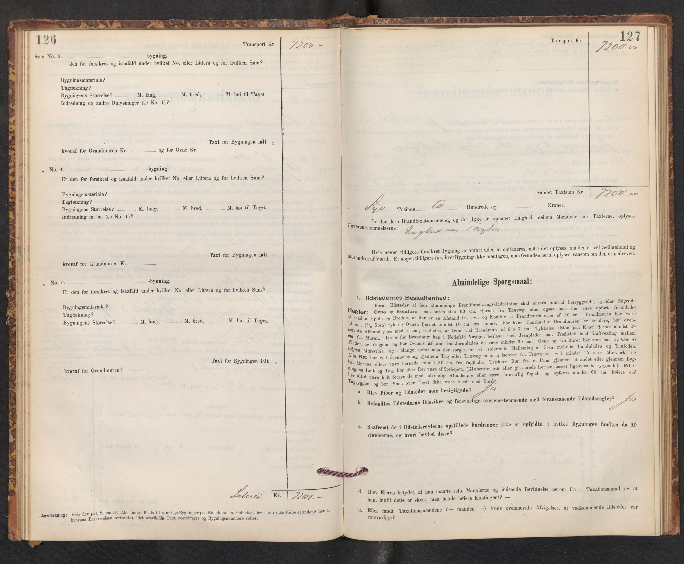 Lensmannen i Gaular, SAB/A-27601/0012/L0005: Branntakstprotokoll, skjematakst, 1895-1917, p. 126-127