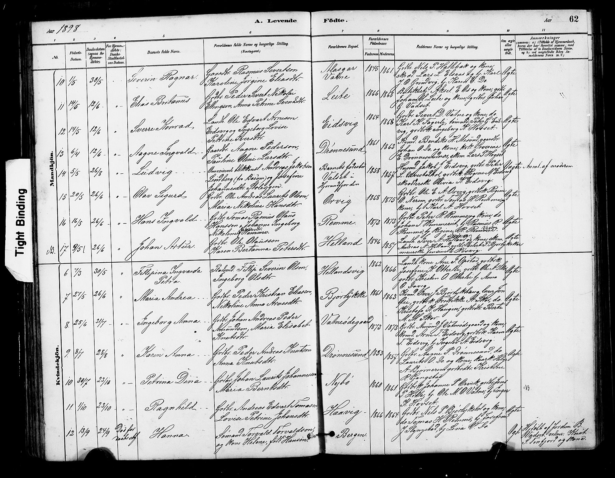 Ministerialprotokoller, klokkerbøker og fødselsregistre - Møre og Romsdal, AV/SAT-A-1454/525/L0376: Parish register (copy) no. 525C02, 1880-1902, p. 62