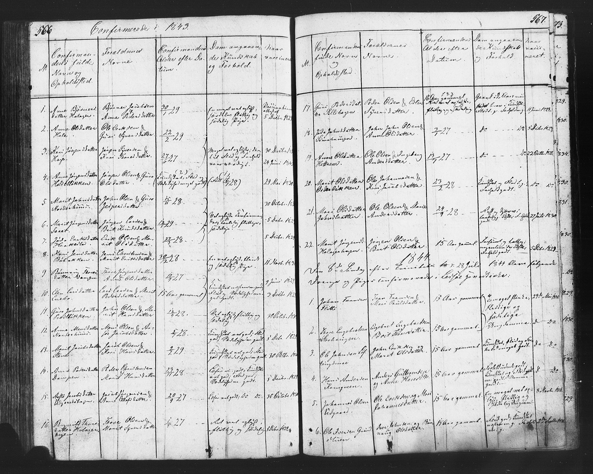 Lesja prestekontor, SAH/PREST-068/H/Ha/Hab/L0002: Parish register (copy) no. 2, 1832-1850, p. 566-567