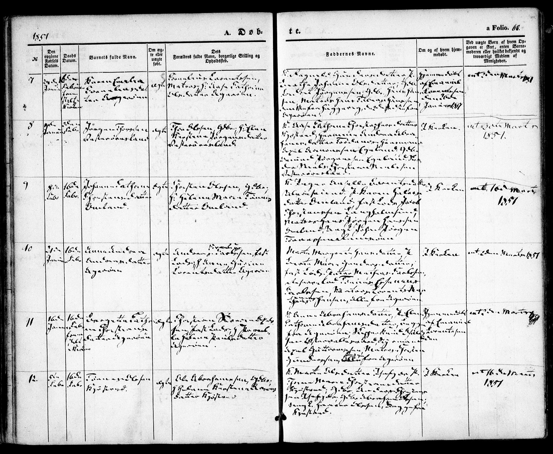 Høvåg sokneprestkontor, SAK/1111-0025/F/Fa/L0003: Parish register (official) no. A 3, 1843-1858, p. 60
