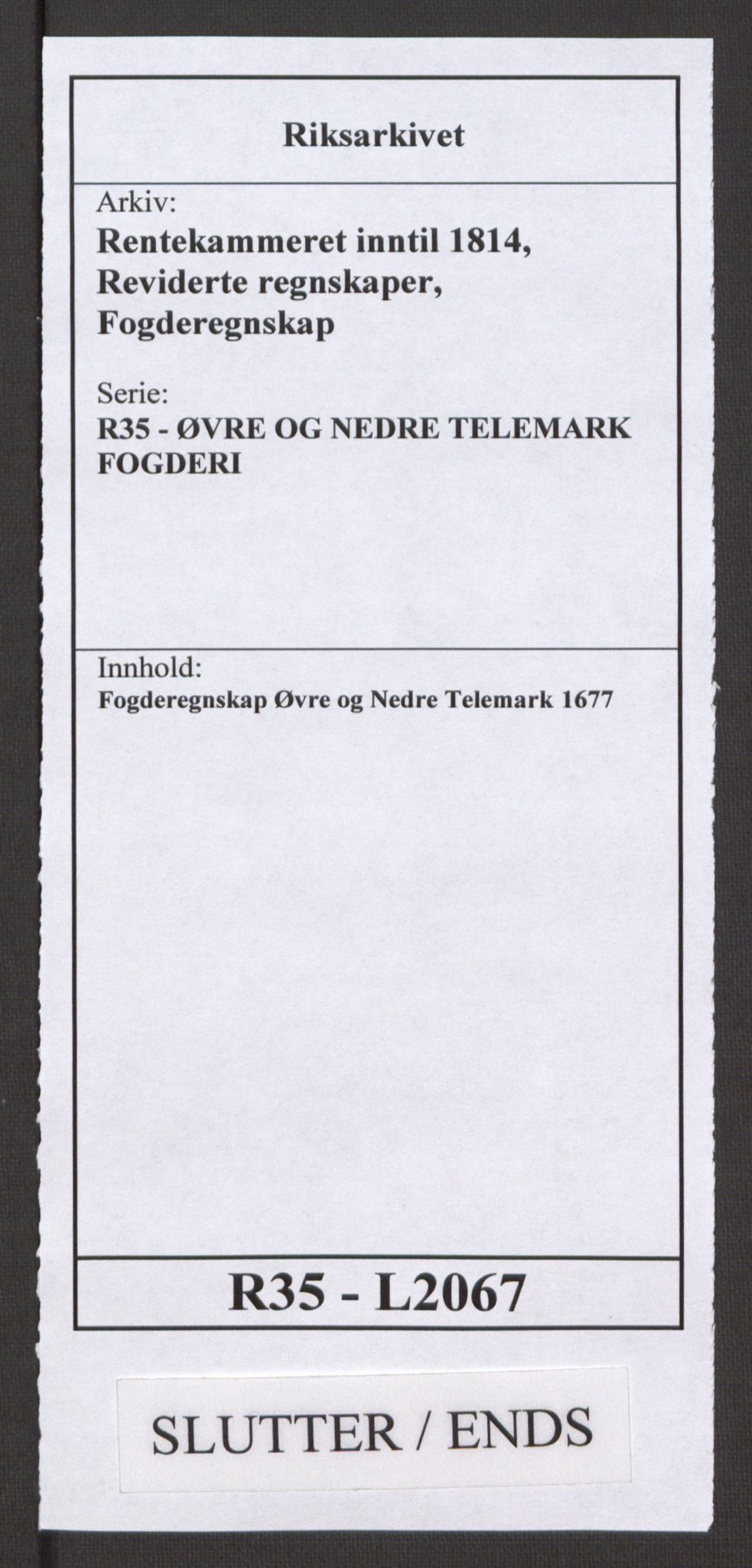 Rentekammeret inntil 1814, Reviderte regnskaper, Fogderegnskap, AV/RA-EA-4092/R35/L2067: Fogderegnskap Øvre og Nedre Telemark, 1677, p. 366