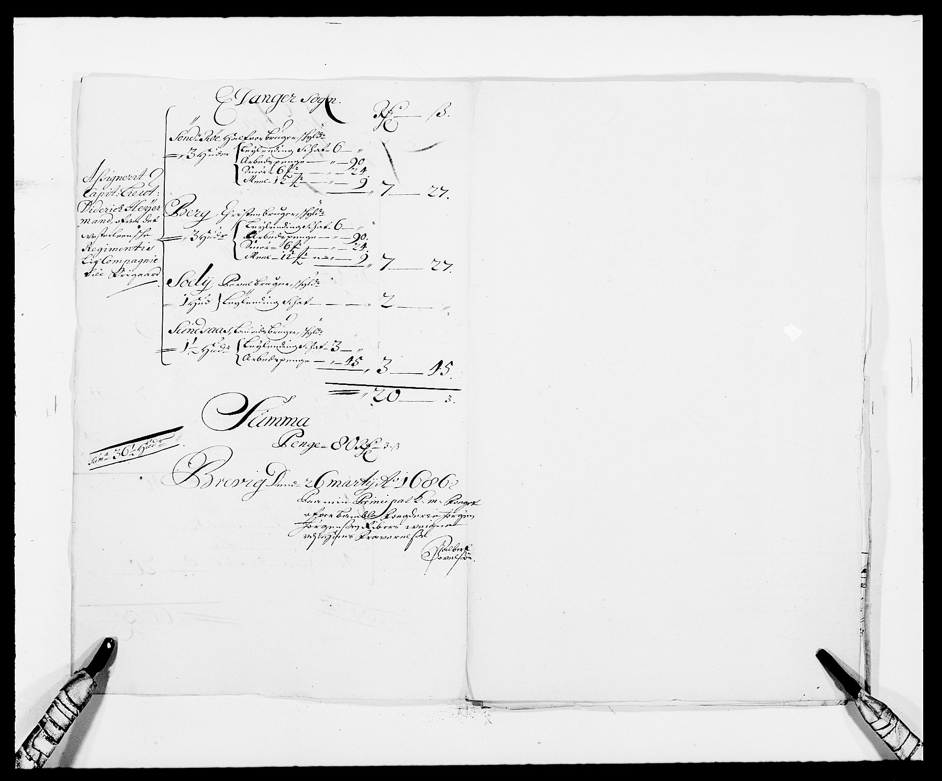 Rentekammeret inntil 1814, Reviderte regnskaper, Fogderegnskap, AV/RA-EA-4092/R34/L2048: Fogderegnskap Bamble, 1685-1687, p. 184