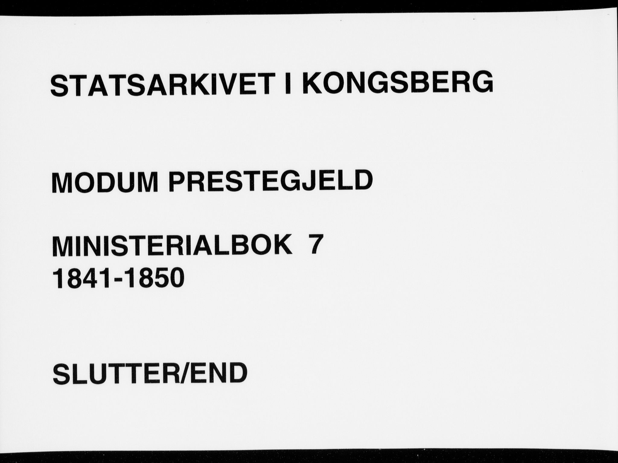 Modum kirkebøker, SAKO/A-234/F/Fa/L0007: Parish register (official) no. 7, 1841-1850