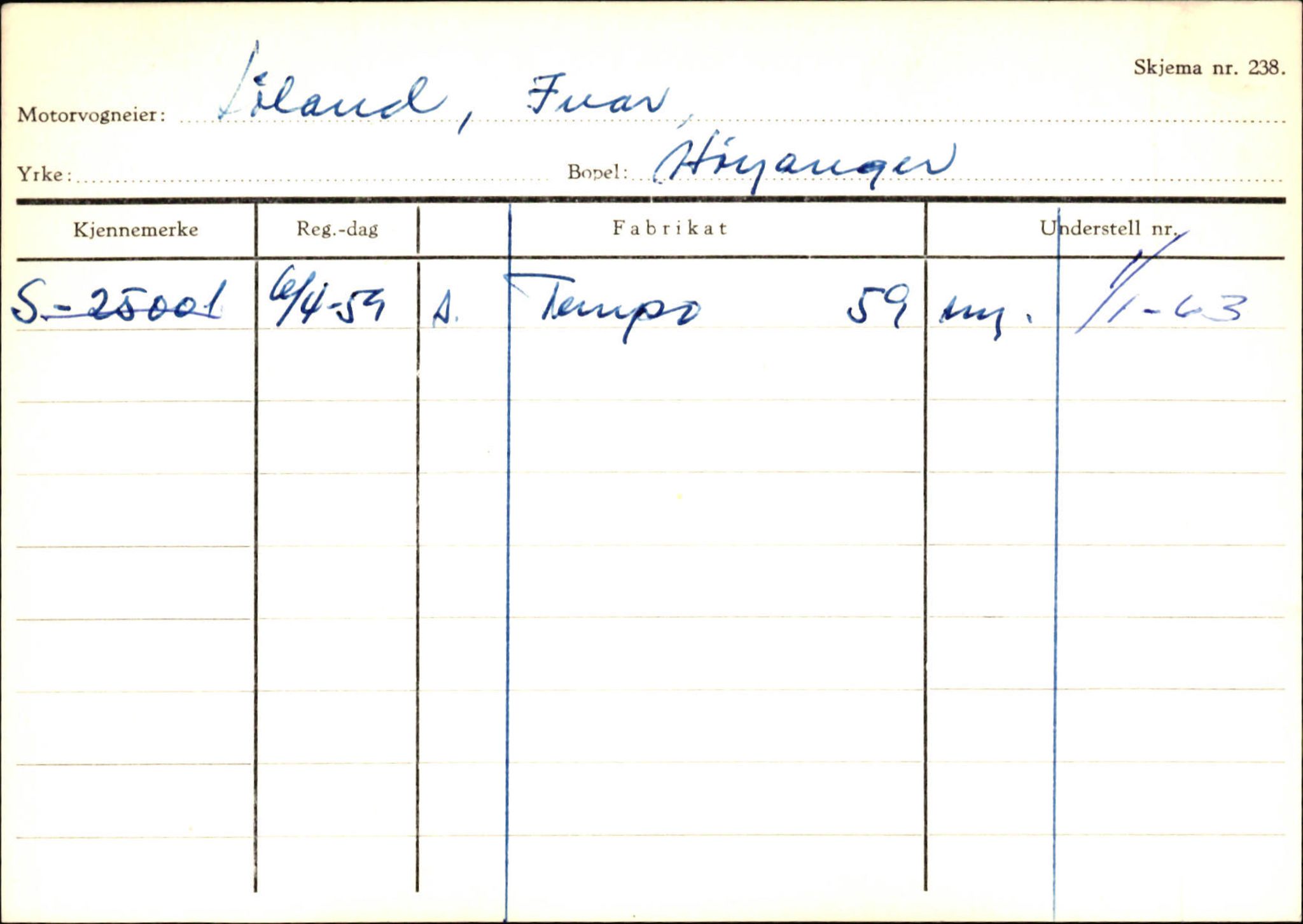 Statens vegvesen, Sogn og Fjordane vegkontor, AV/SAB-A-5301/4/F/L0130: Eigarregister Eid T-Å. Høyanger A-O, 1945-1975, p. 2050