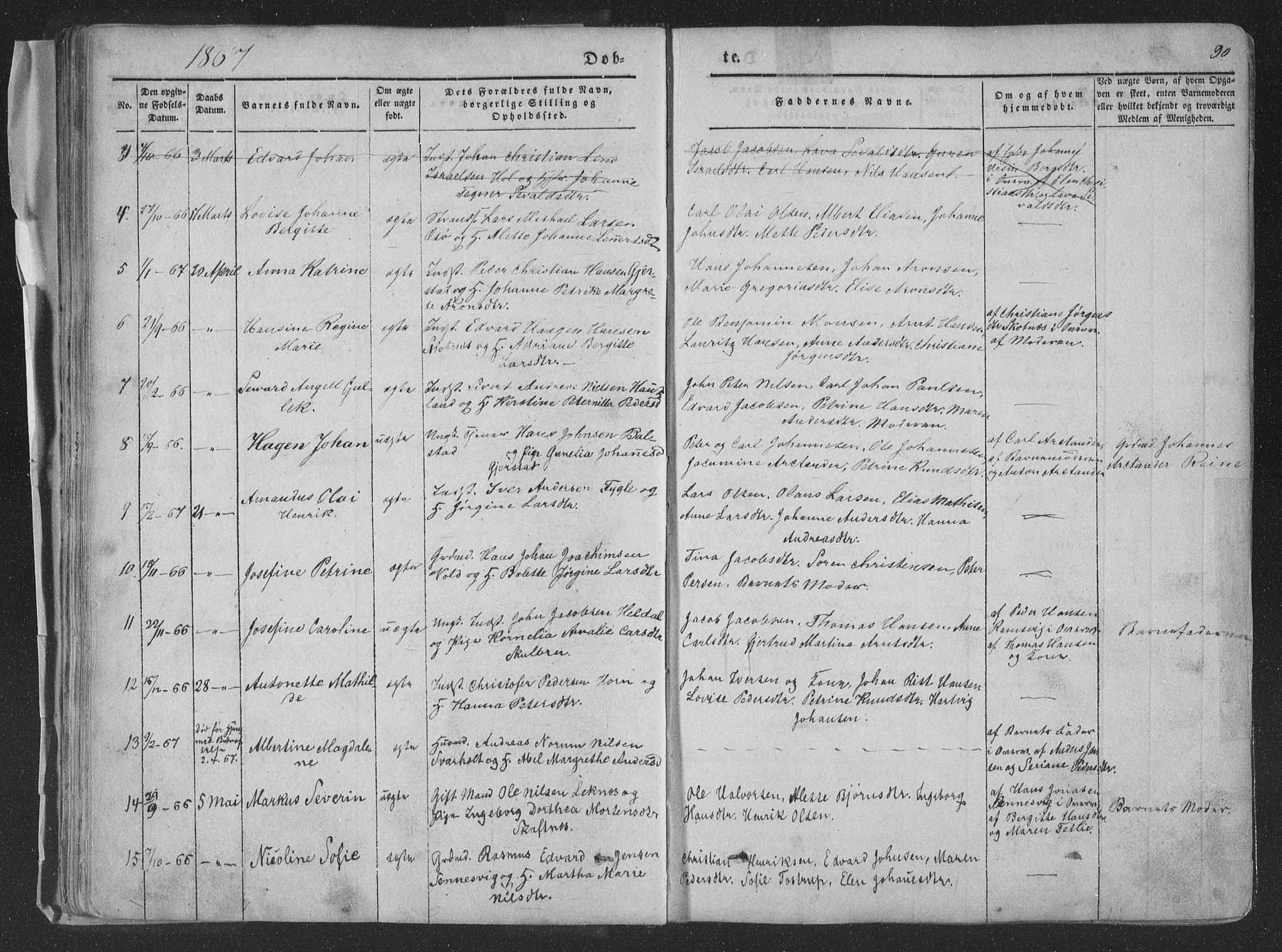 Ministerialprotokoller, klokkerbøker og fødselsregistre - Nordland, AV/SAT-A-1459/881/L1165: Parish register (copy) no. 881C02, 1854-1876, p. 90