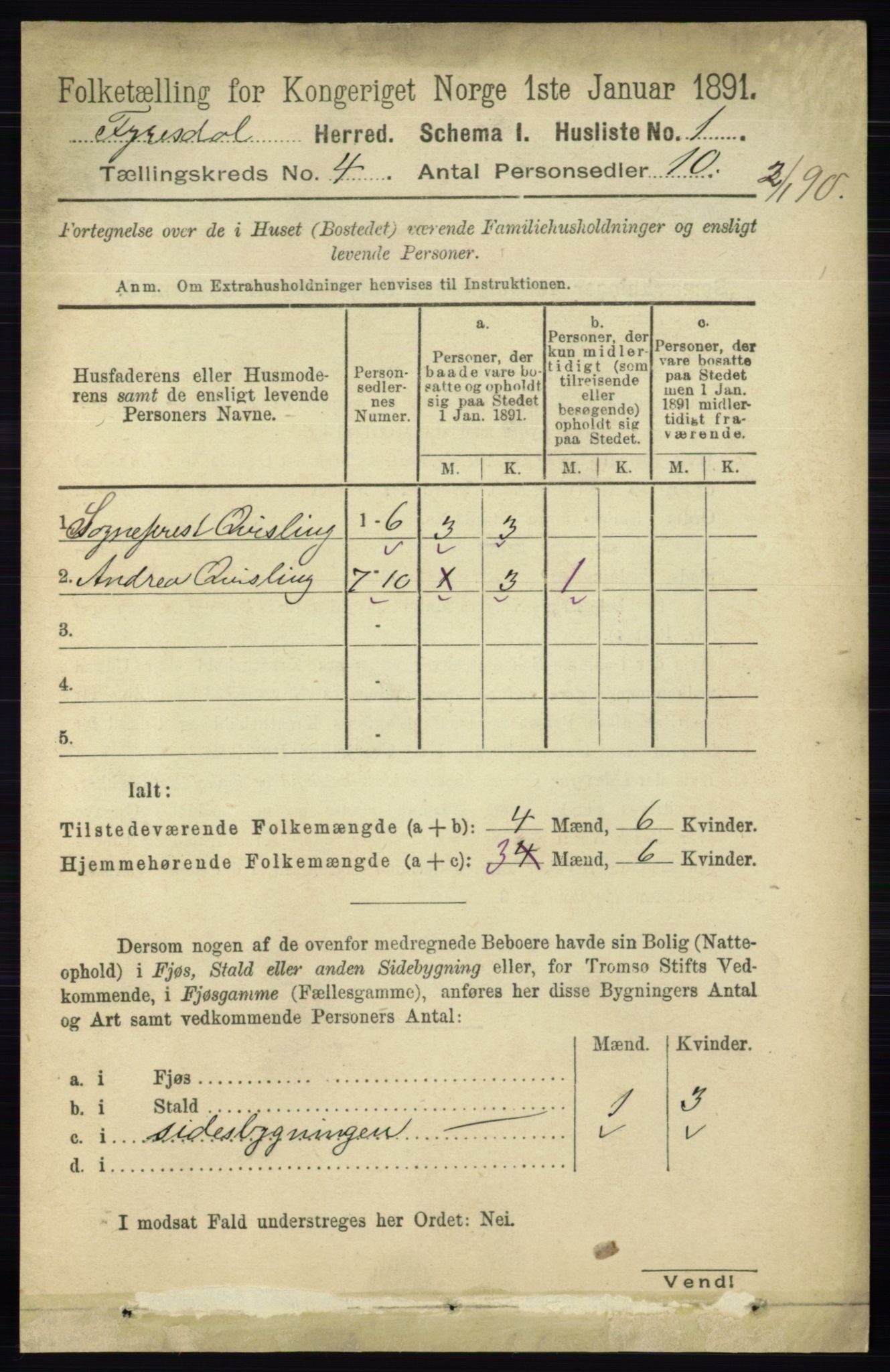 RA, 1891 census for 0831 Fyresdal, 1891, p. 742