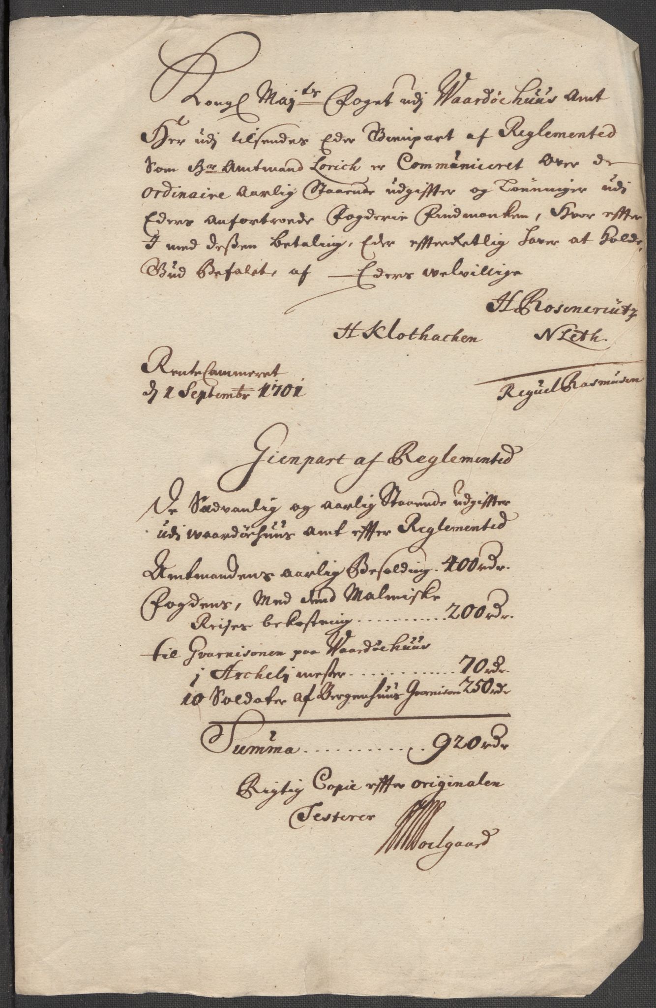 Rentekammeret inntil 1814, Reviderte regnskaper, Fogderegnskap, RA/EA-4092/R69/L4856: Fogderegnskap Finnmark/Vardøhus, 1713-1715, p. 350