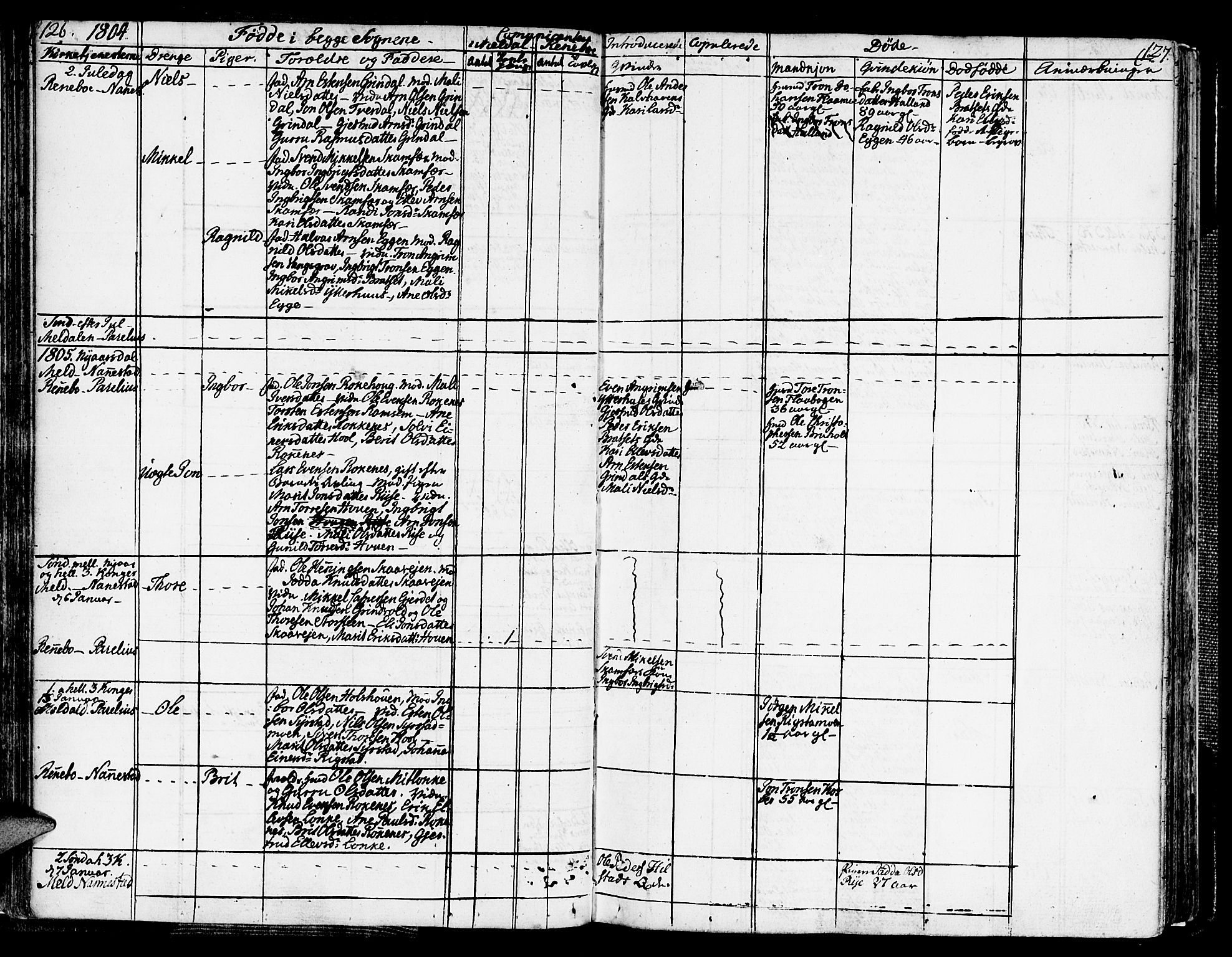 Ministerialprotokoller, klokkerbøker og fødselsregistre - Sør-Trøndelag, AV/SAT-A-1456/672/L0852: Parish register (official) no. 672A05, 1776-1815, p. 126-127