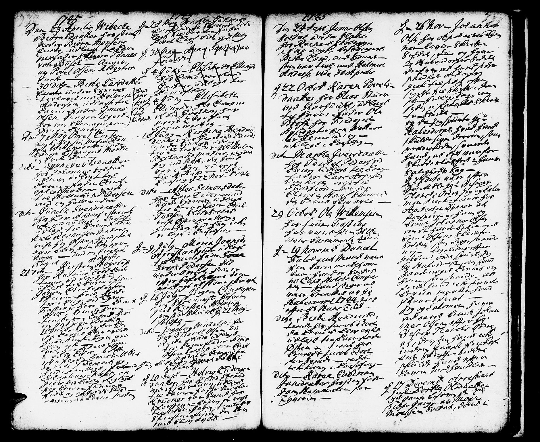 Domkirken sokneprestembete, AV/SAB-A-74801/H/Haa/L0002: Parish register (official) no. A 2, 1733-1750, p. 332-333