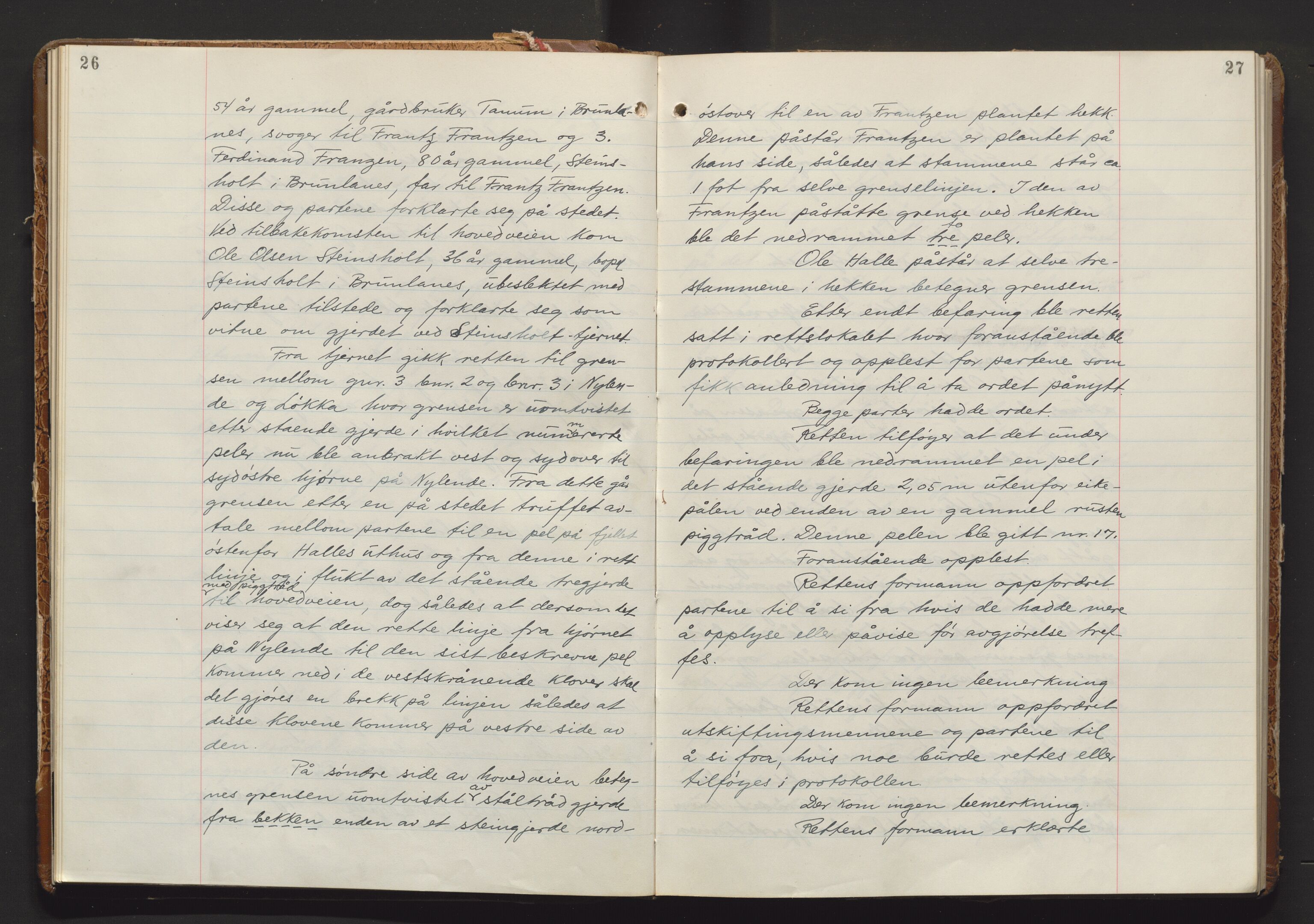 Utskiftningsvesenet i Vestfold, AV/SAKO-A-797/F/Fa/L0032: Rettsbok (forhandlingsprotokoll), 1945-1949, p. 26-27