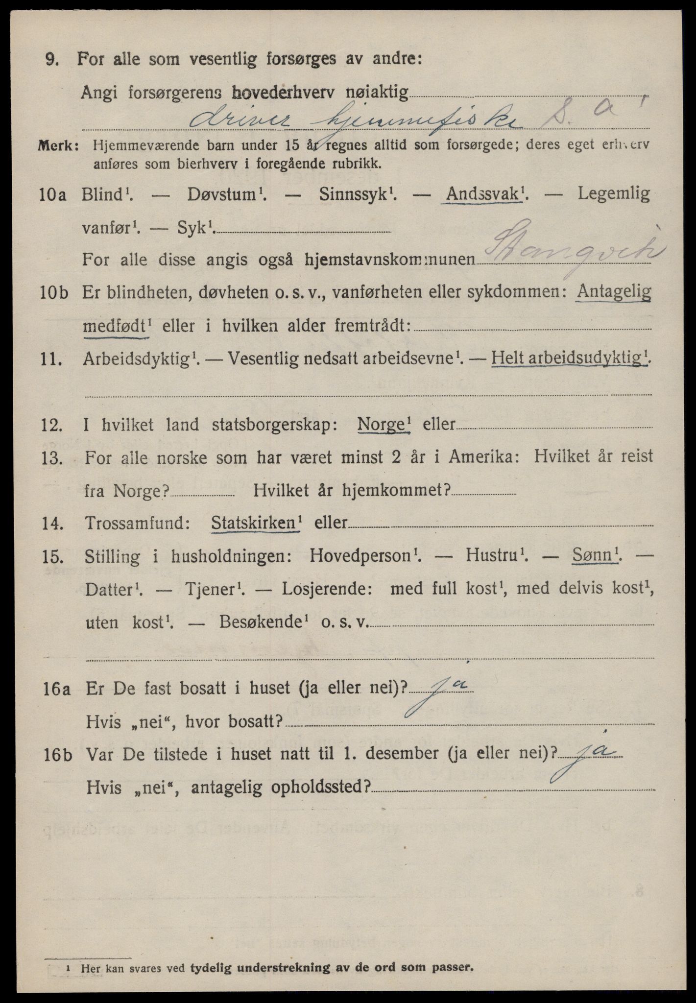 SAT, 1920 census for Stangvik, 1920, p. 3833