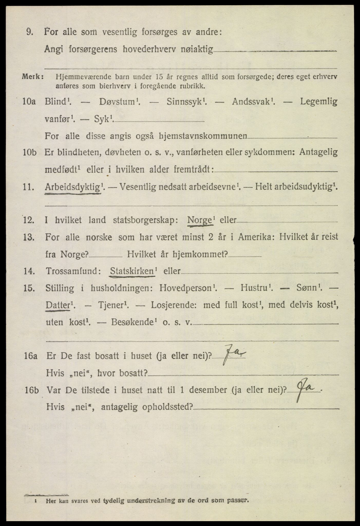 SAH, 1920 census for Vang (Oppland), 1920, p. 2638