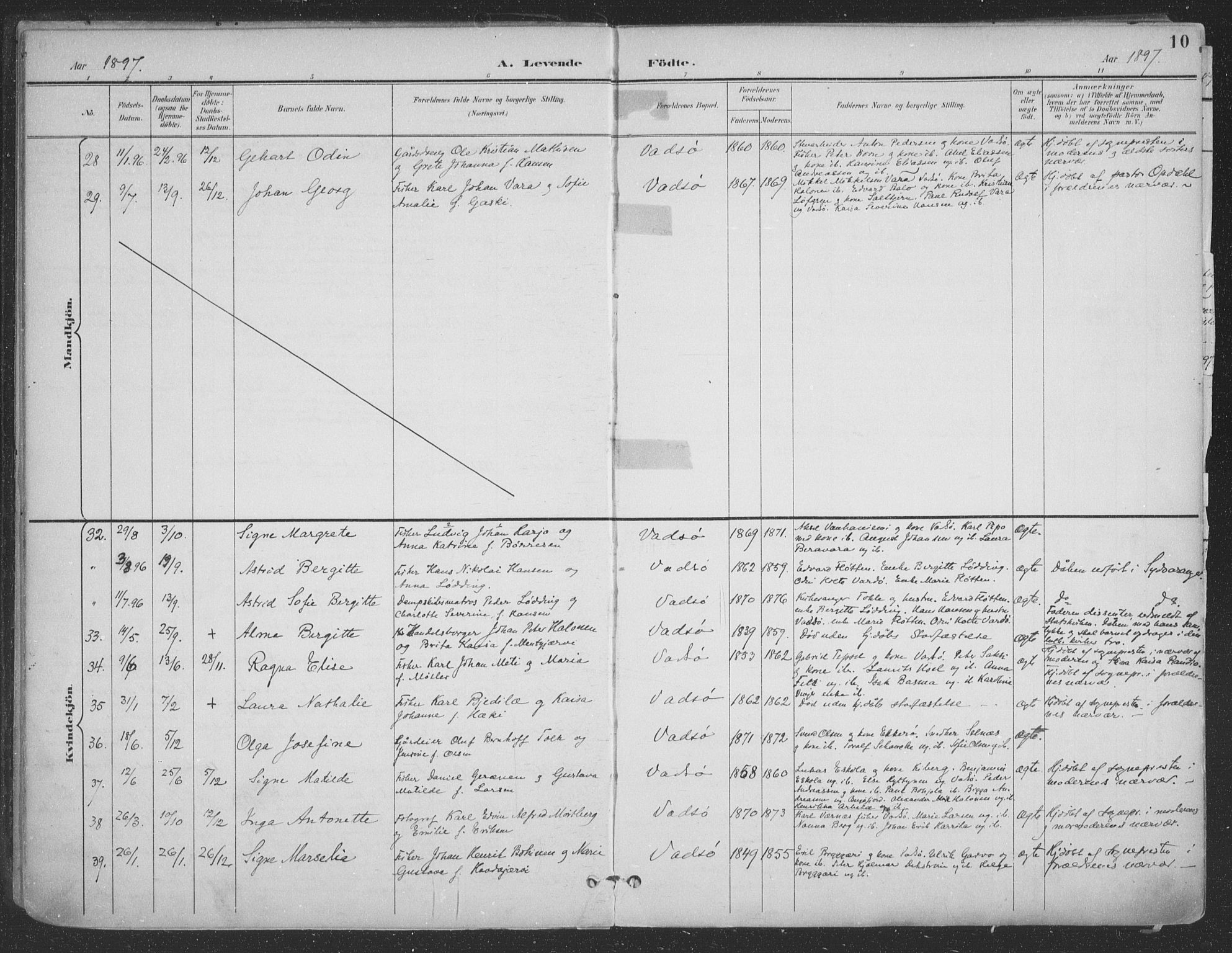 Vadsø sokneprestkontor, SATØ/S-1325/H/Ha/L0007kirke: Parish register (official) no. 7, 1896-1916, p. 10