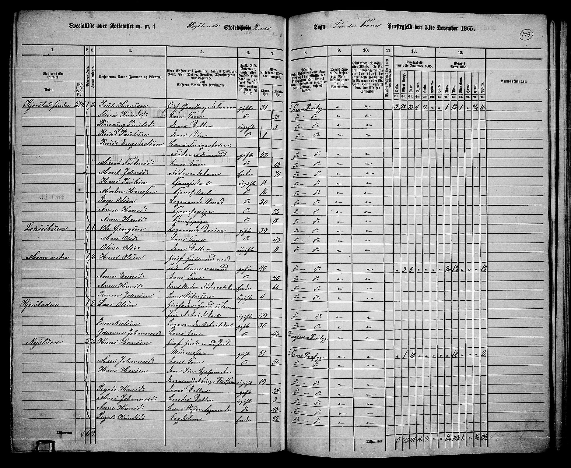 RA, 1865 census for Sør-Fron, 1865, p. 144