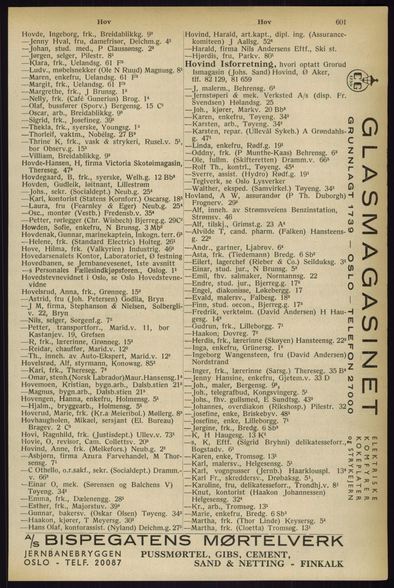 Kristiania/Oslo adressebok, PUBL/-, 1933, p. 601