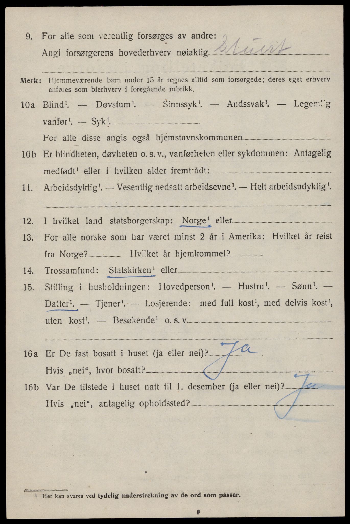 SAST, 1920 census for Håland, 1920, p. 3002