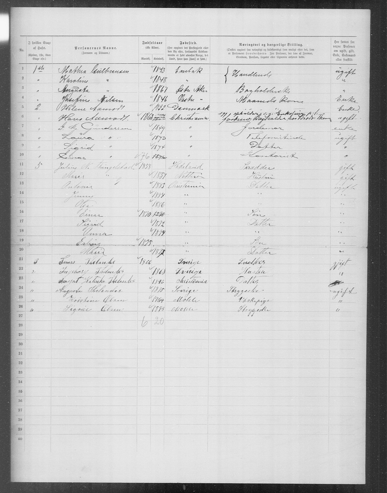 OBA, Municipal Census 1899 for Kristiania, 1899, p. 12105