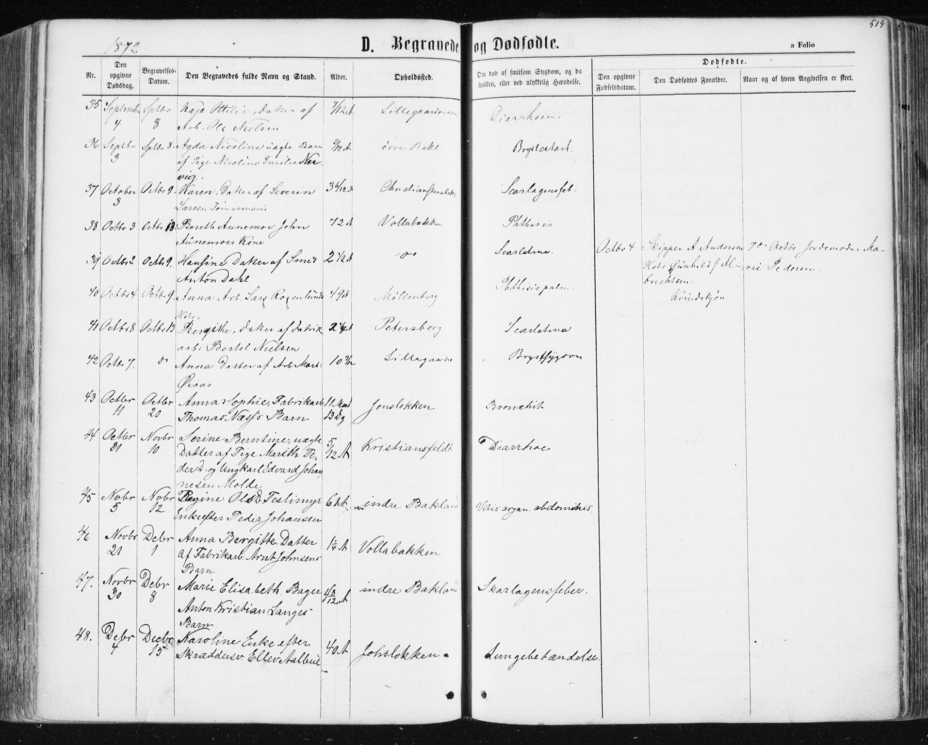 Ministerialprotokoller, klokkerbøker og fødselsregistre - Sør-Trøndelag, AV/SAT-A-1456/604/L0186: Parish register (official) no. 604A07, 1866-1877, p. 514