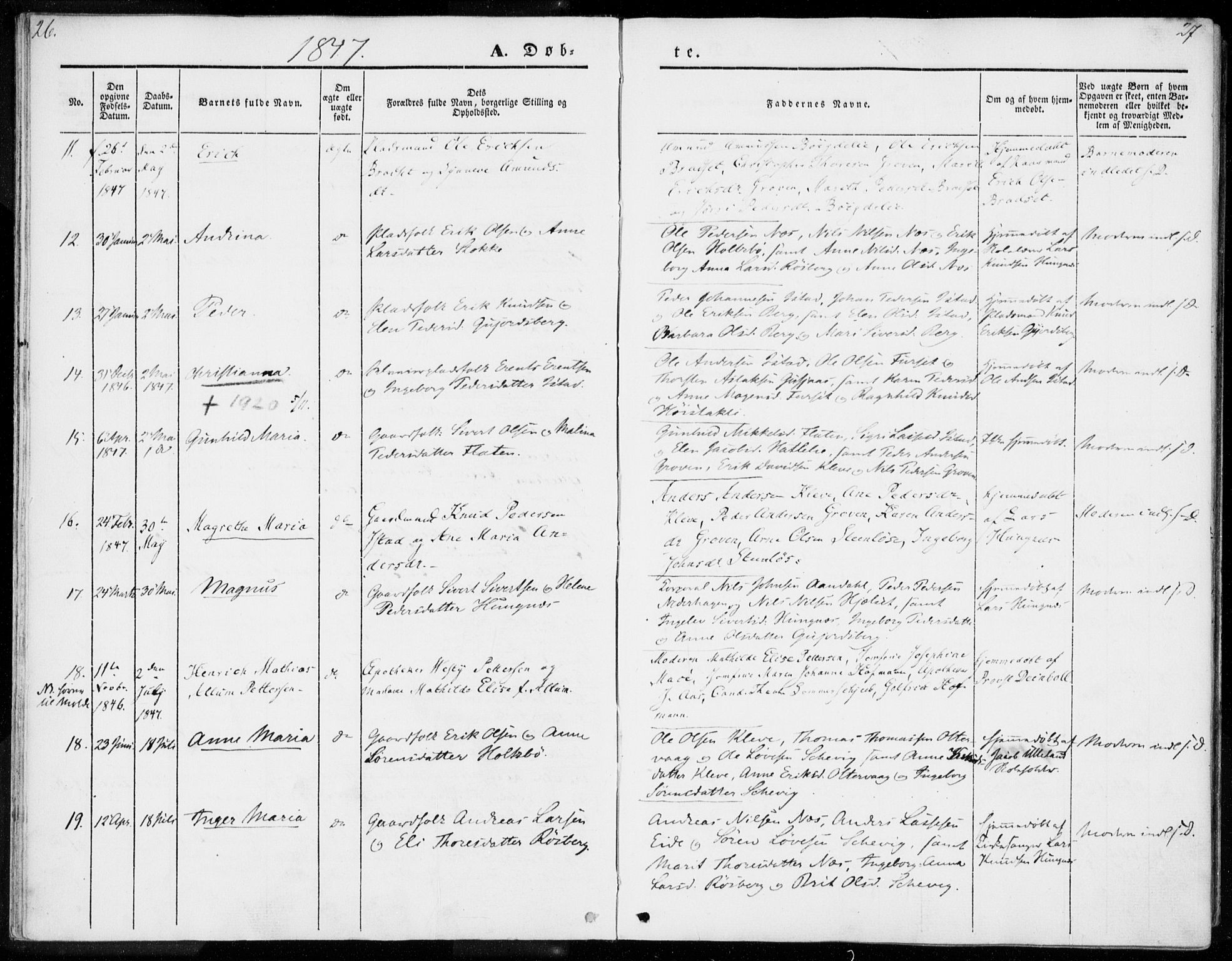 Ministerialprotokoller, klokkerbøker og fødselsregistre - Møre og Romsdal, AV/SAT-A-1454/557/L0680: Parish register (official) no. 557A02, 1843-1869, p. 26-27