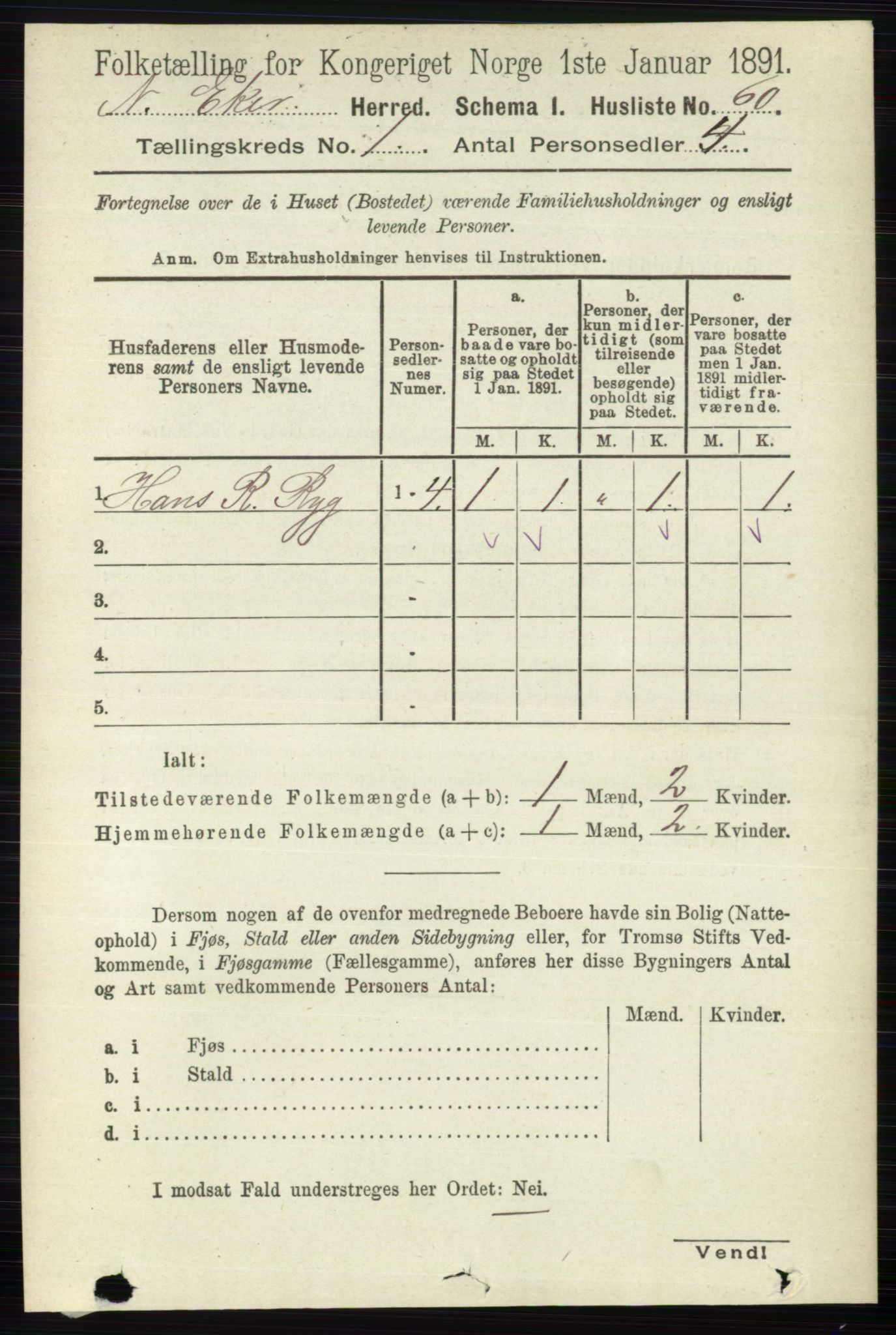 RA, 1891 census for 0625 Nedre Eiker, 1891, p. 86