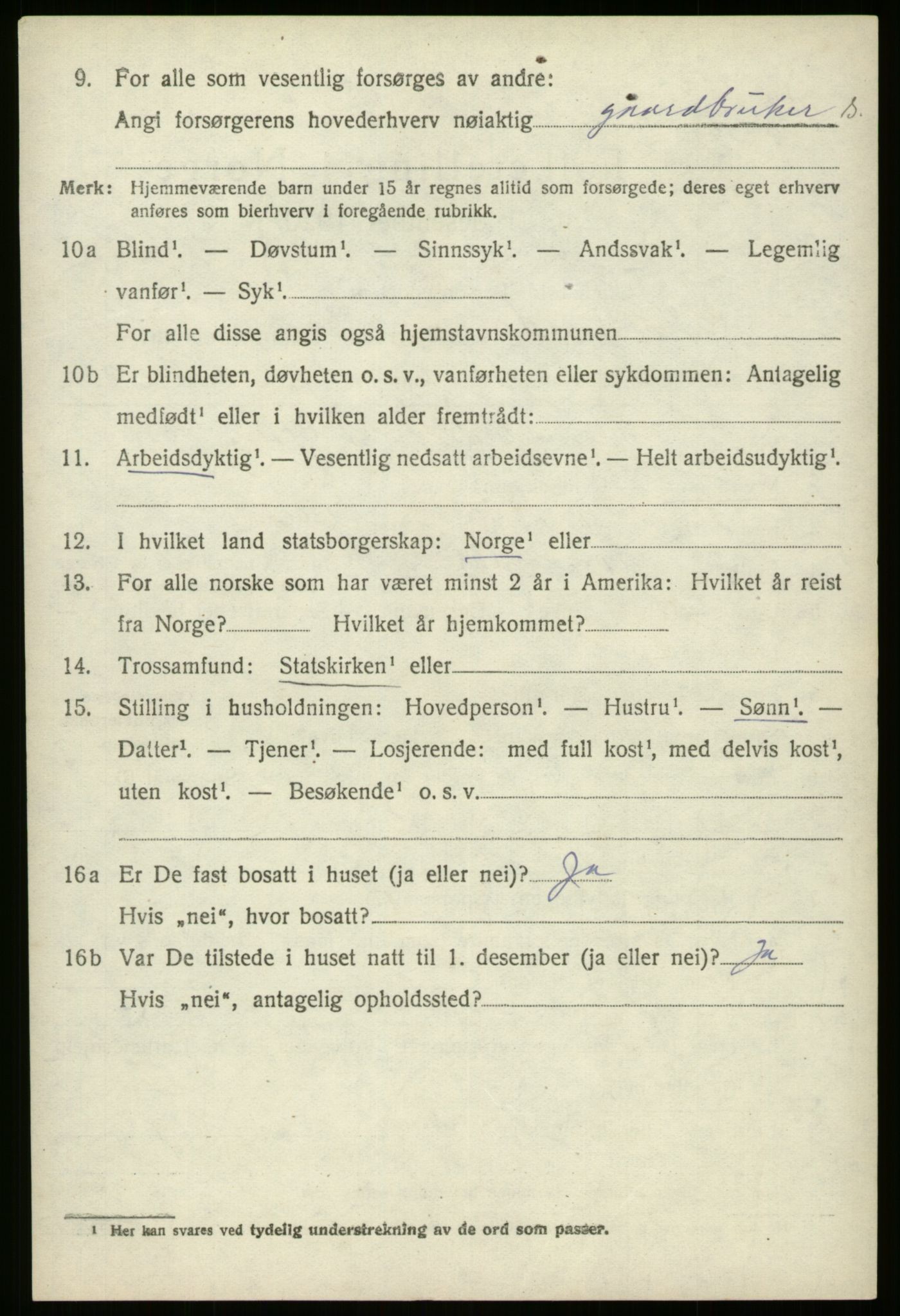 SAB, 1920 census for Hornindal, 1920, p. 3127