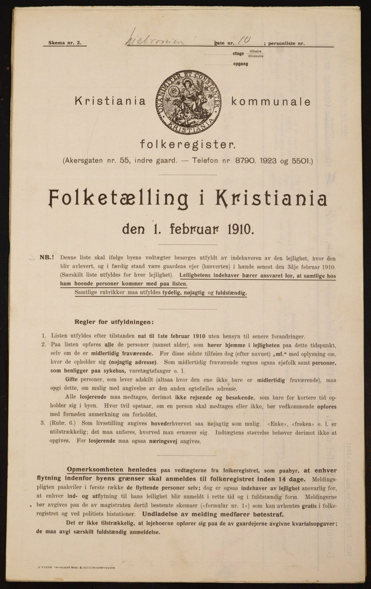 OBA, Municipal Census 1910 for Kristiania, 1910, p. 55922