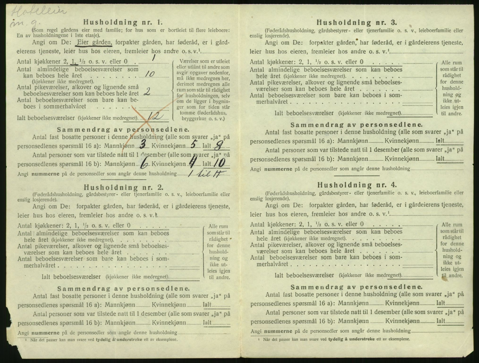 SAT, 1920 census for Volda, 1920, p. 525