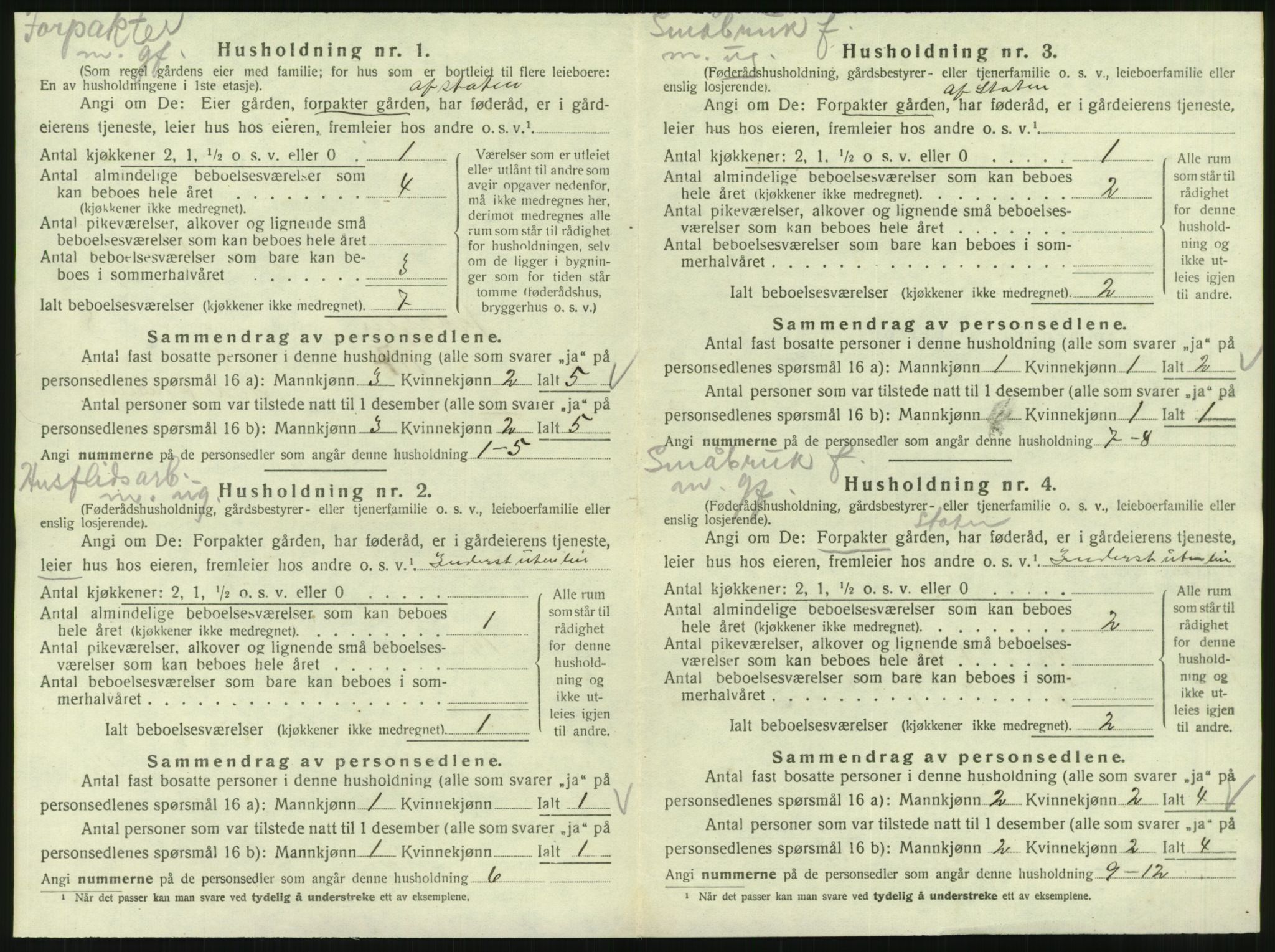 SAT, 1920 census for Korgen, 1920, p. 487